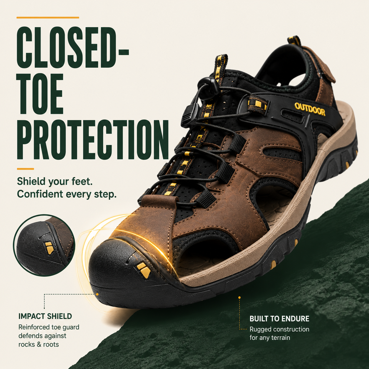 StrideGuard™ Herren-Komfort-Sandalen mit geschlossenem Zehenbereich