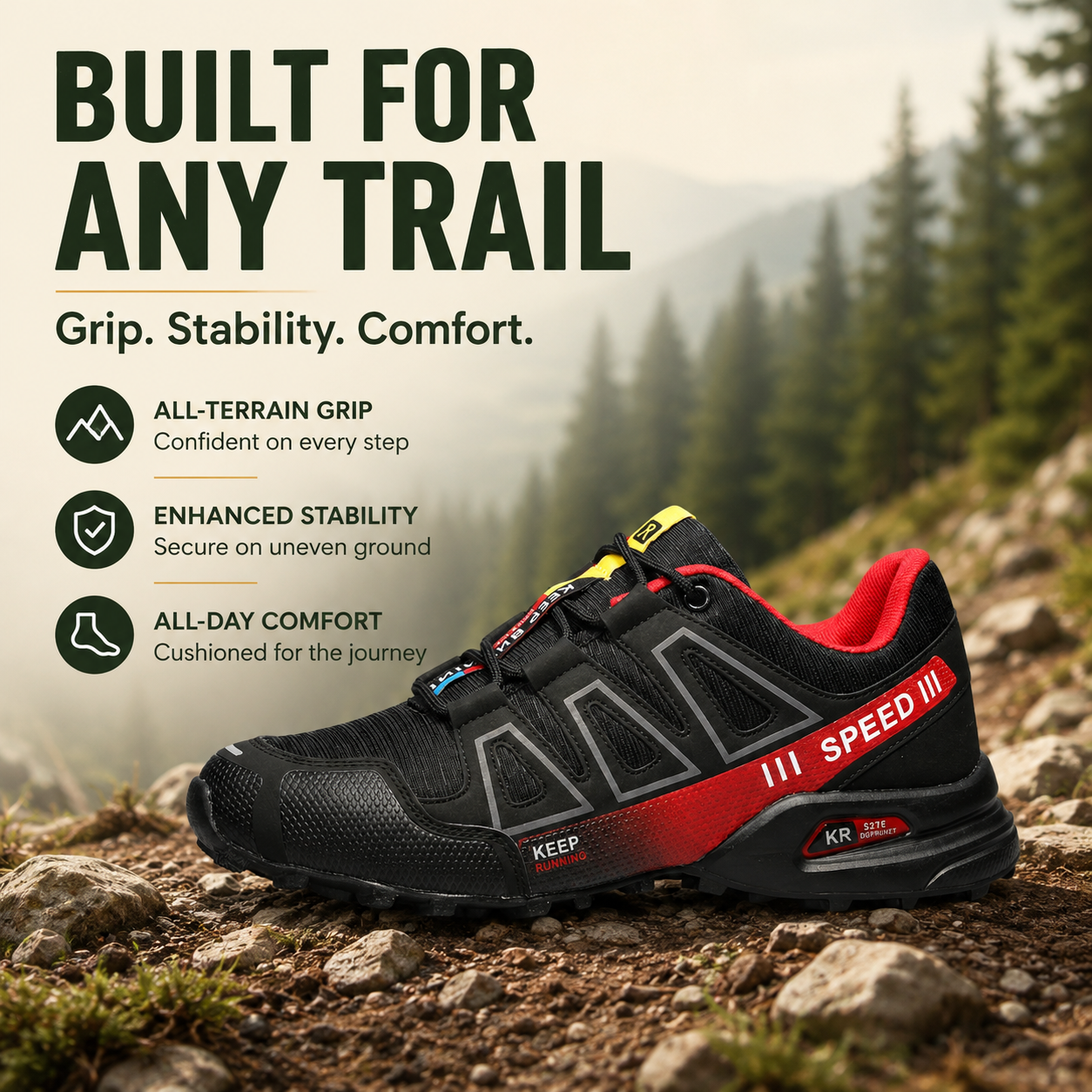 OrthoStride Original — Orthopedic Hiking Shoes for Pain-Free Steps & Natural Support (Unisex)