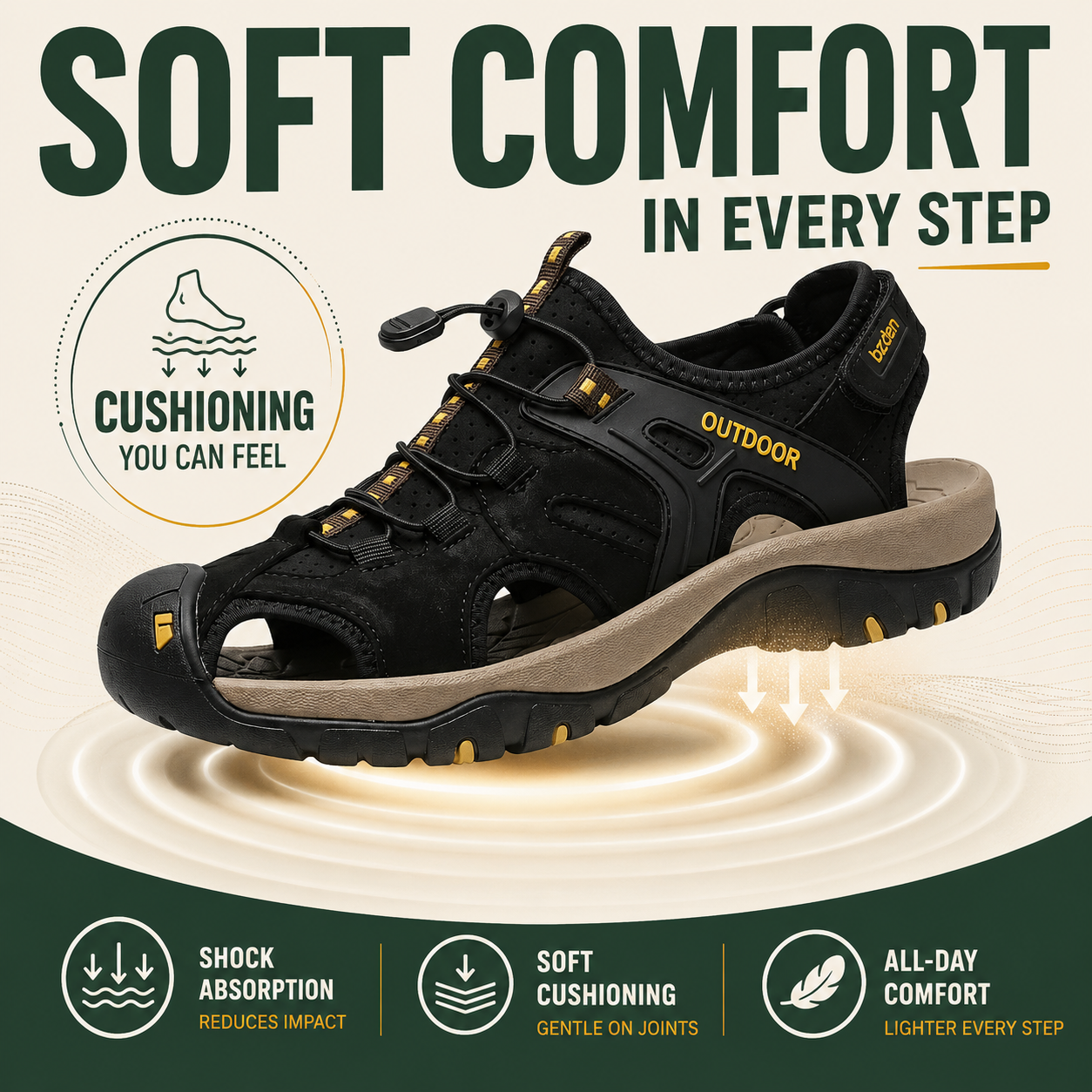 StrideGuard™ Herren-Komfort-Sandalen mit geschlossenem Zehenbereich