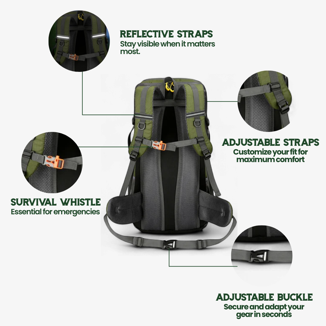 Zaino da escursionismo TrailPro 50L - Comfort traspirante, conservazione intelligente e sicurezza per l'escursionismo