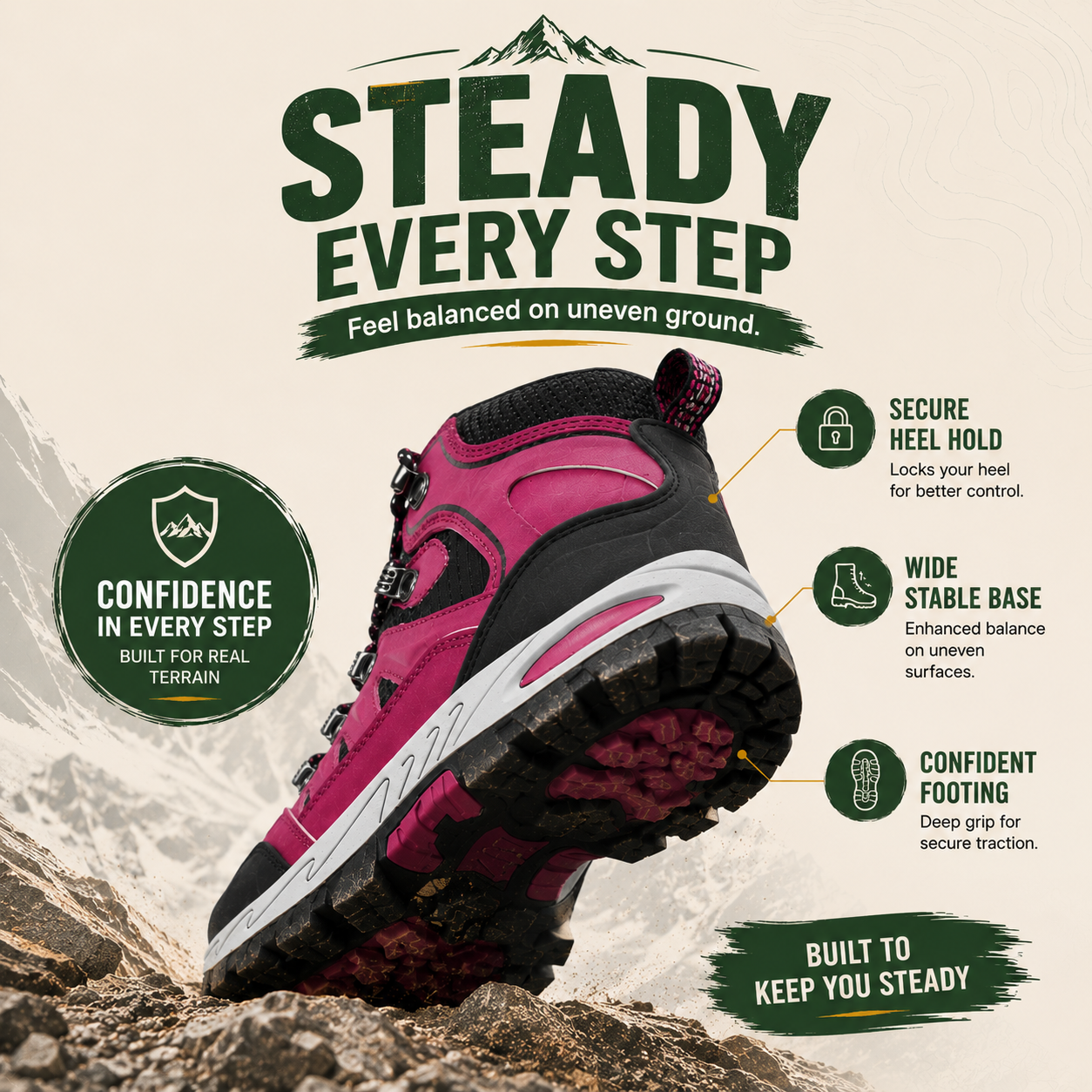GlacierGrip™ Women’s Ski-Boot Hiking & Trekking Boots