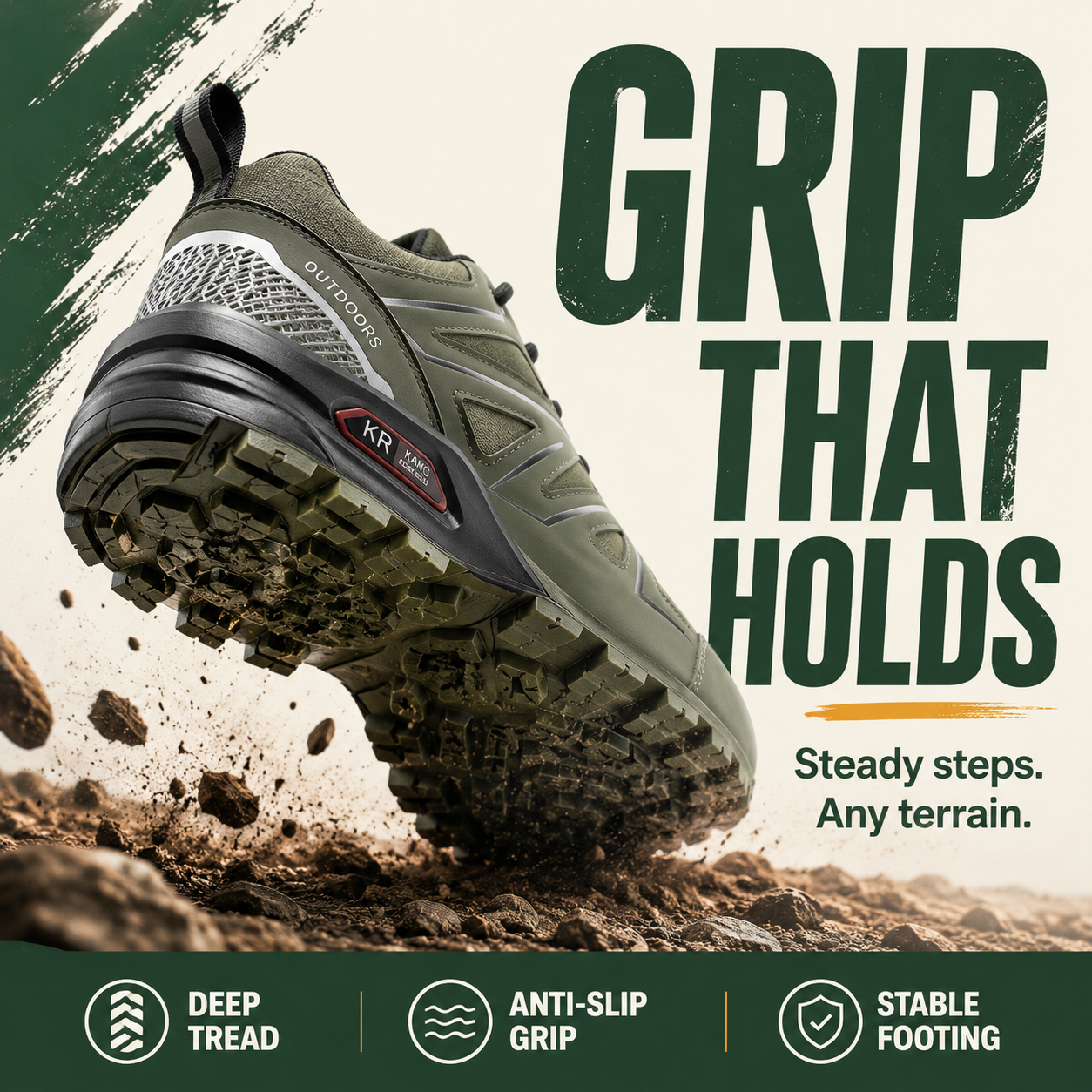 PathVenture™ Men’s Slip-Resistant Lightweight Hiking Shoes