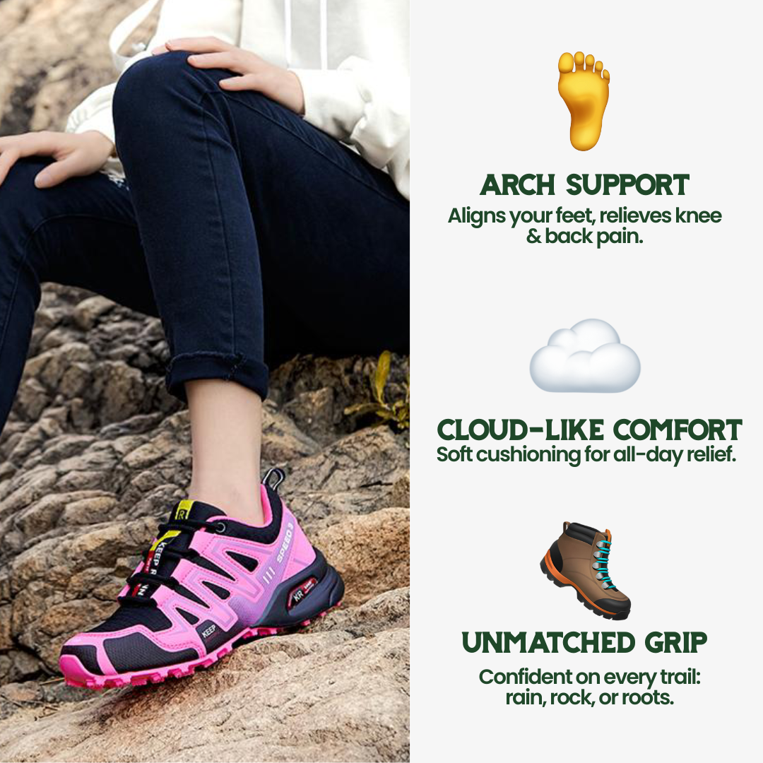 OrthoStride Obsidian - Scarpe da trekking ortopediche per passi senza dolore e sostegno naturale (Unisex)