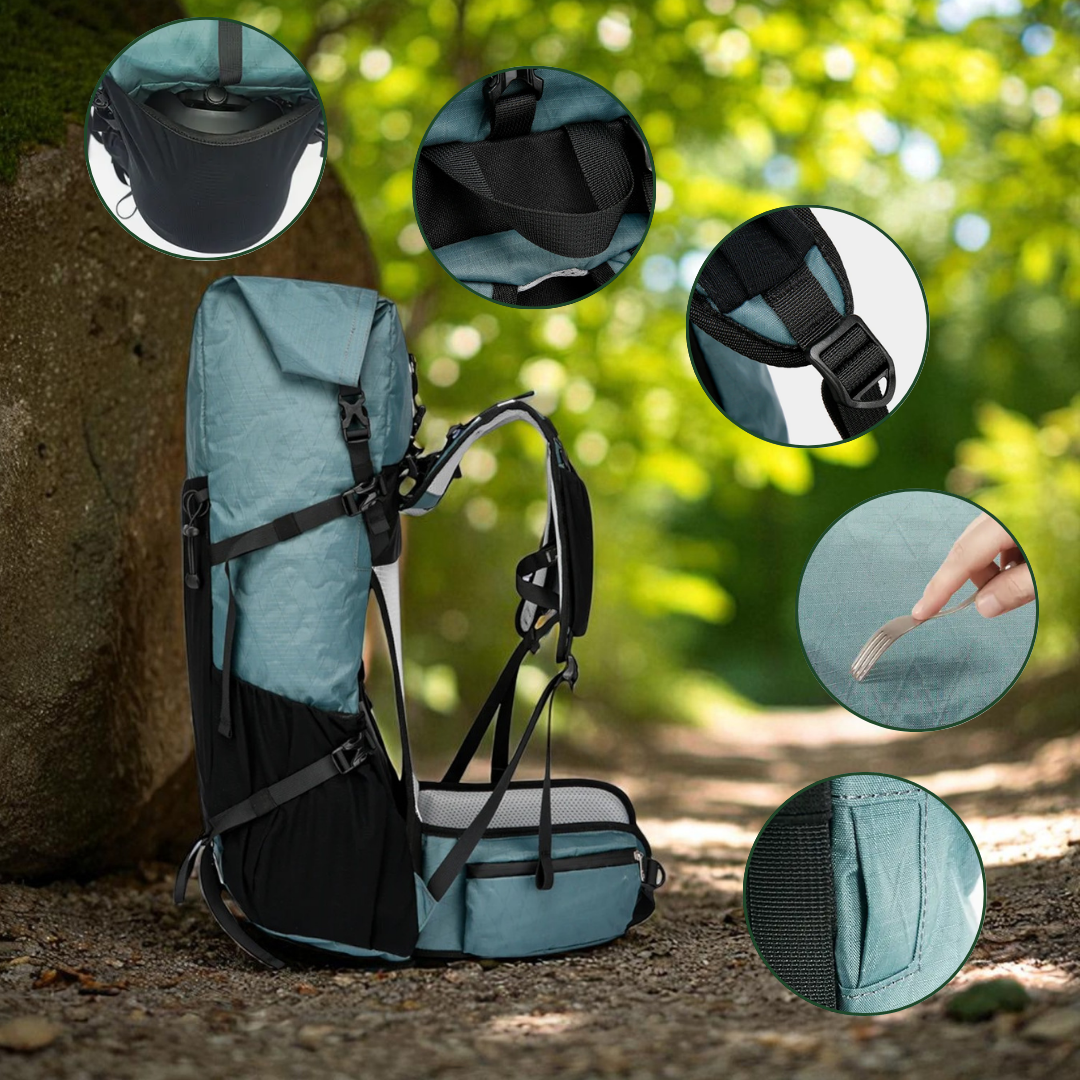 Ultrea - Zaino da trekking ultraleggero, espandibile e pronto all'avventura (50L)