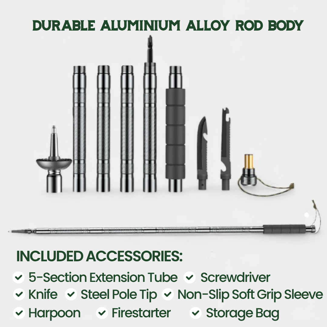 HikePro X – Multifunctional Tactical Hiking Stick for Survival & Adventure