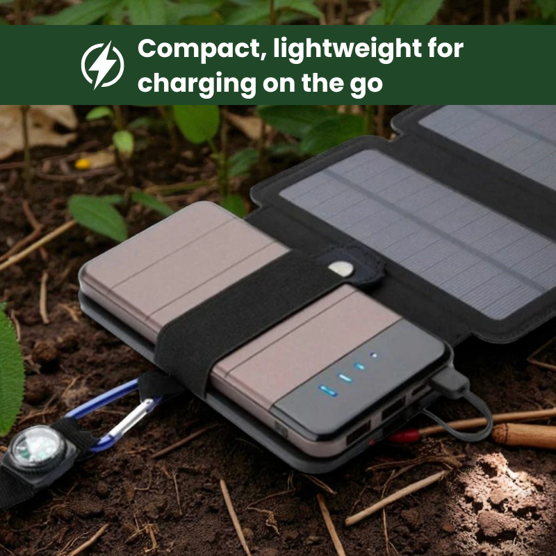 SunCharge™ Portable Solar Panel Powerbank – Trekking & Hiking