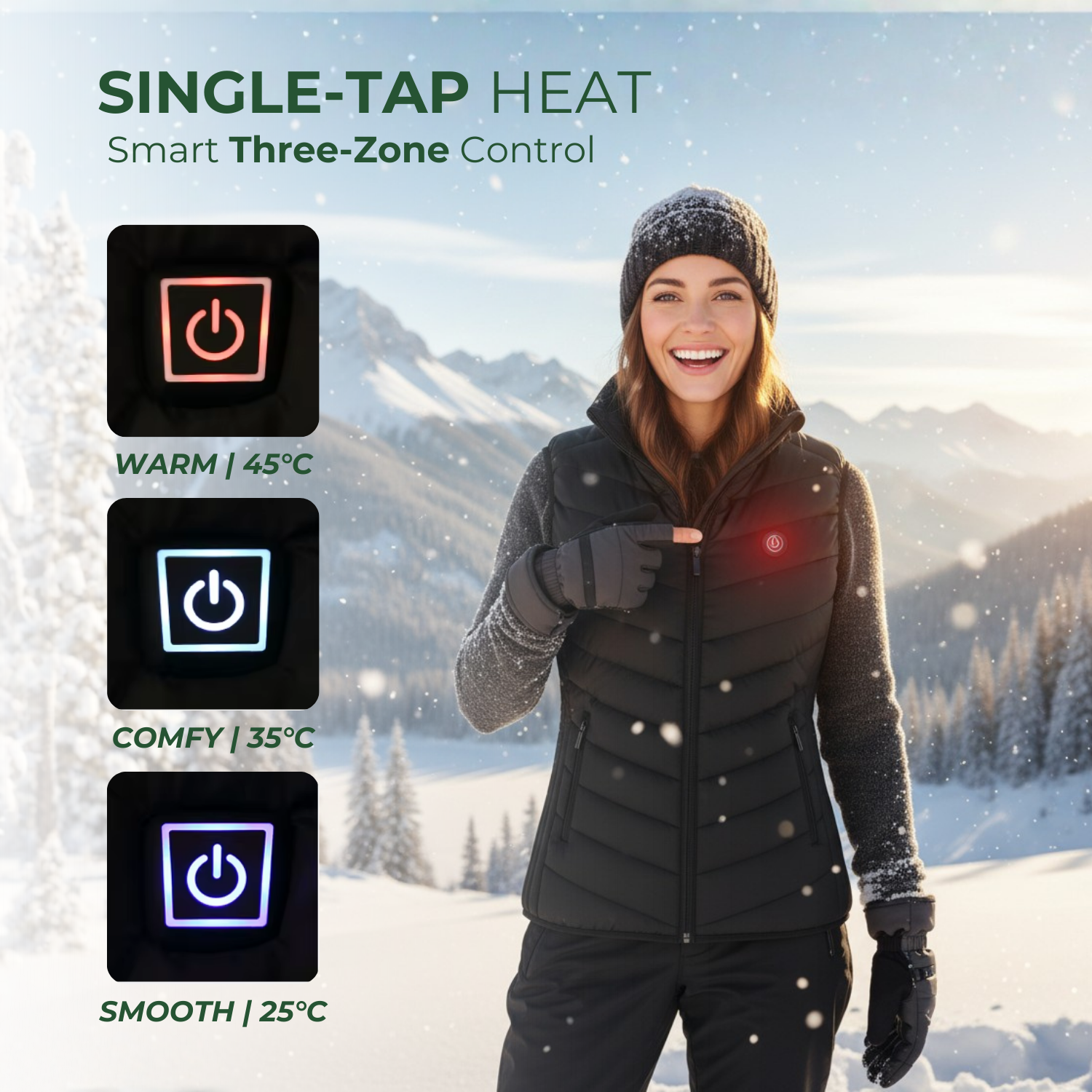 BlazeWarm™ Beheizte Winterweste für Frauen