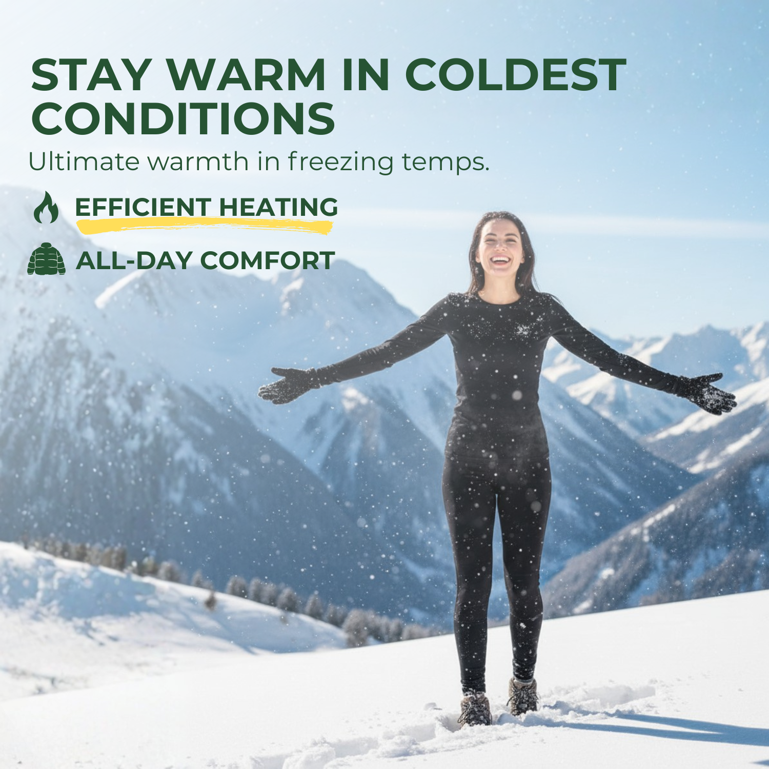 PolarFit™ Beheiztes Winter-Unterwäsche-Set für Frauen