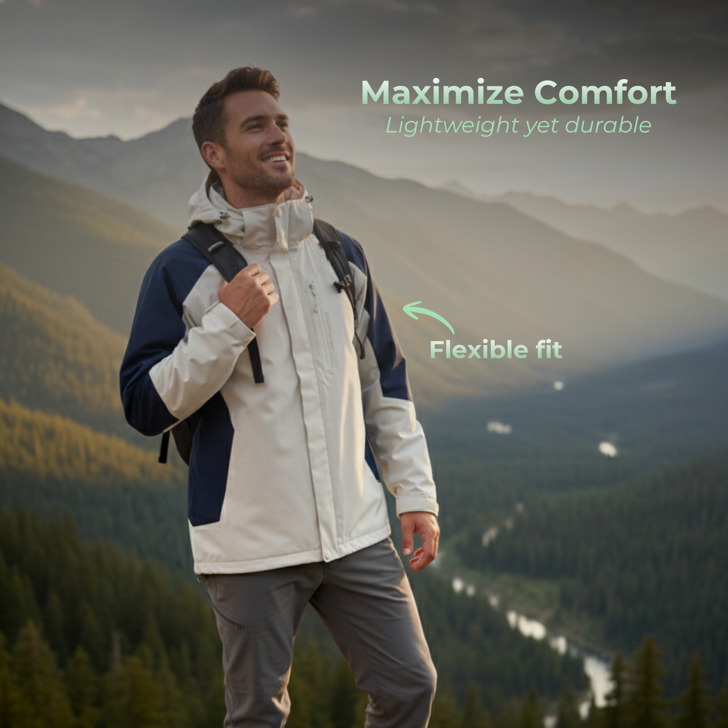 Adventura™ Herren Windproof Wandern Windbreaker Jacke