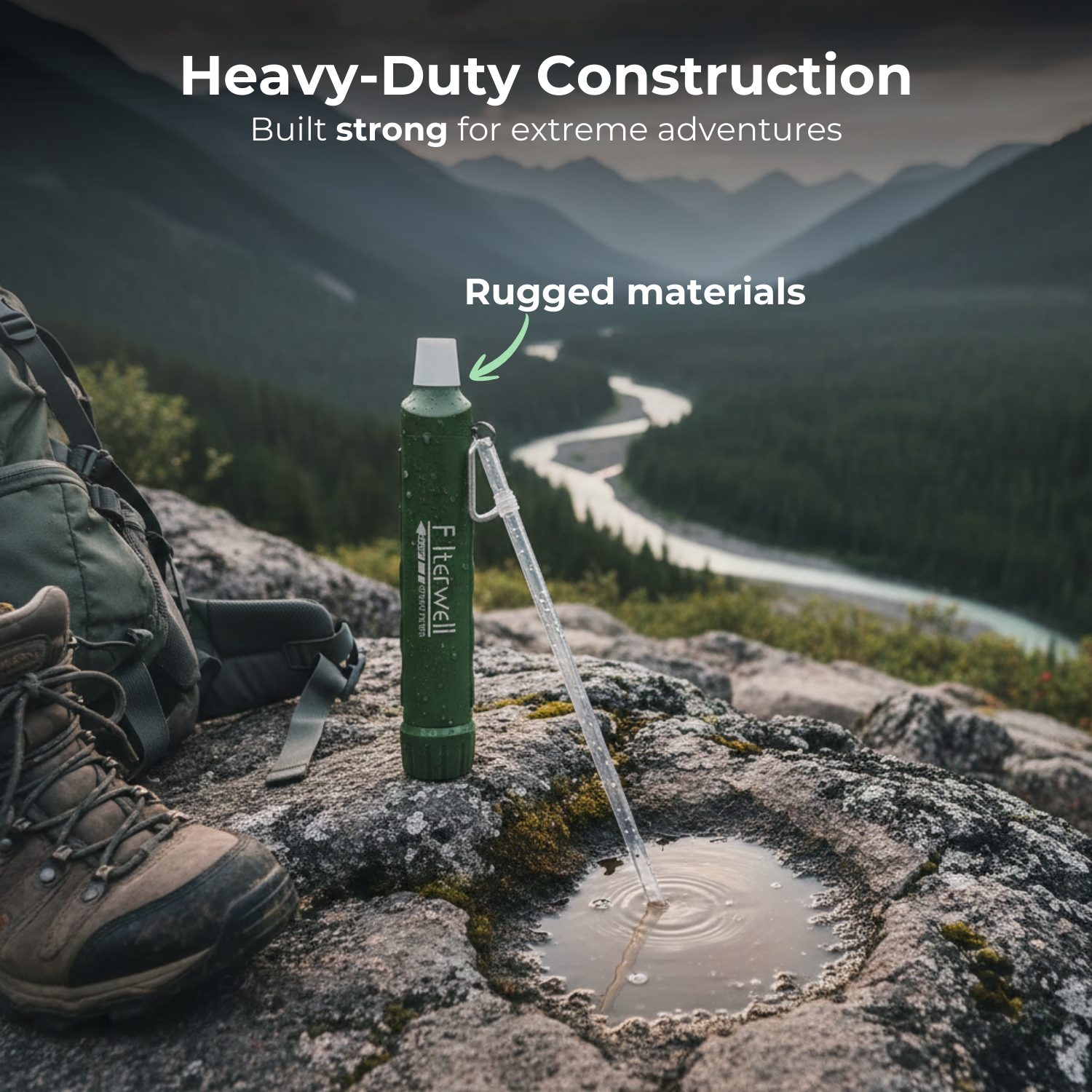 PureFlow™ 4-stufiger persönlicher Wasserfilter Strohhalm