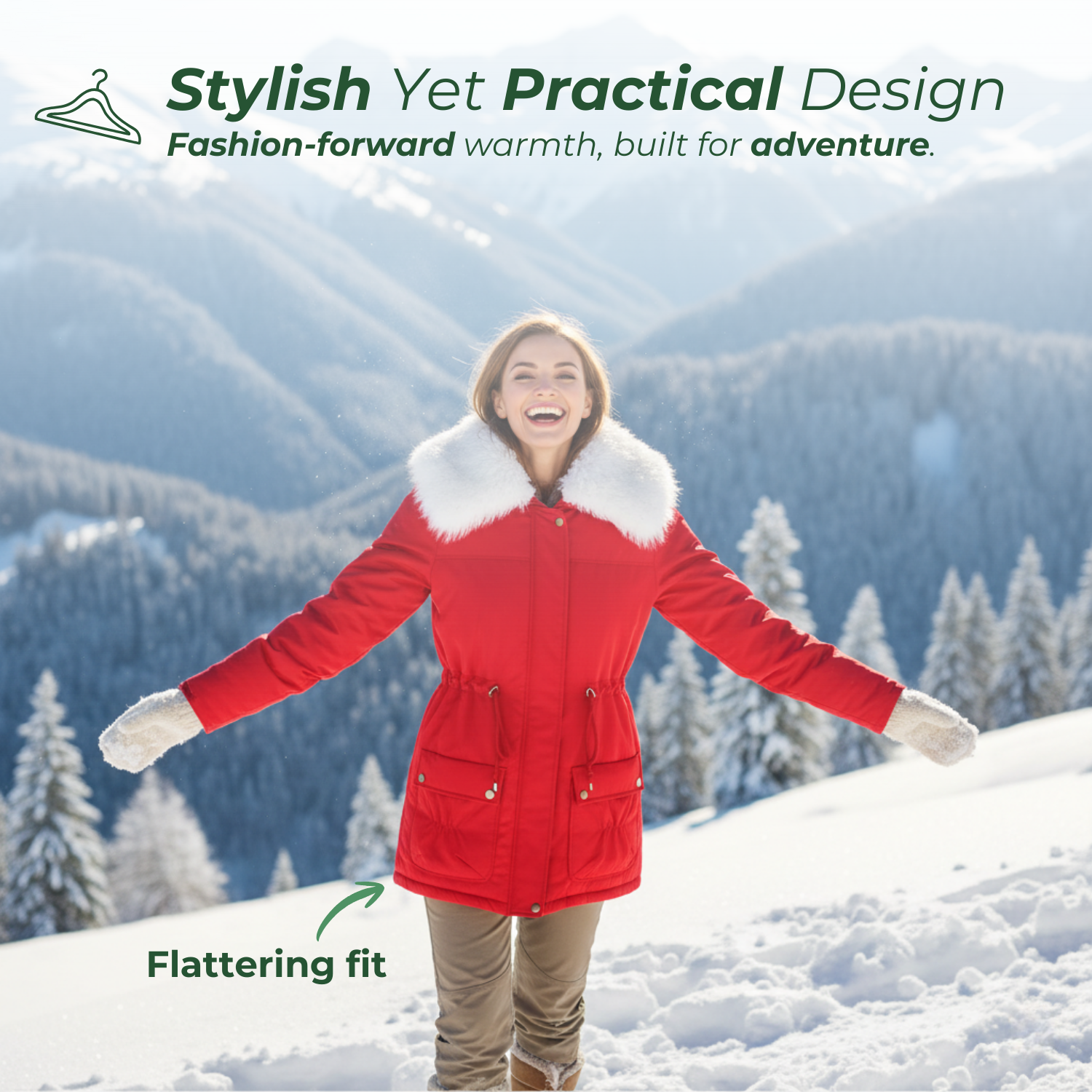 IcePeak™ Women’s Hooded Fleece-Lined Winter Jacket