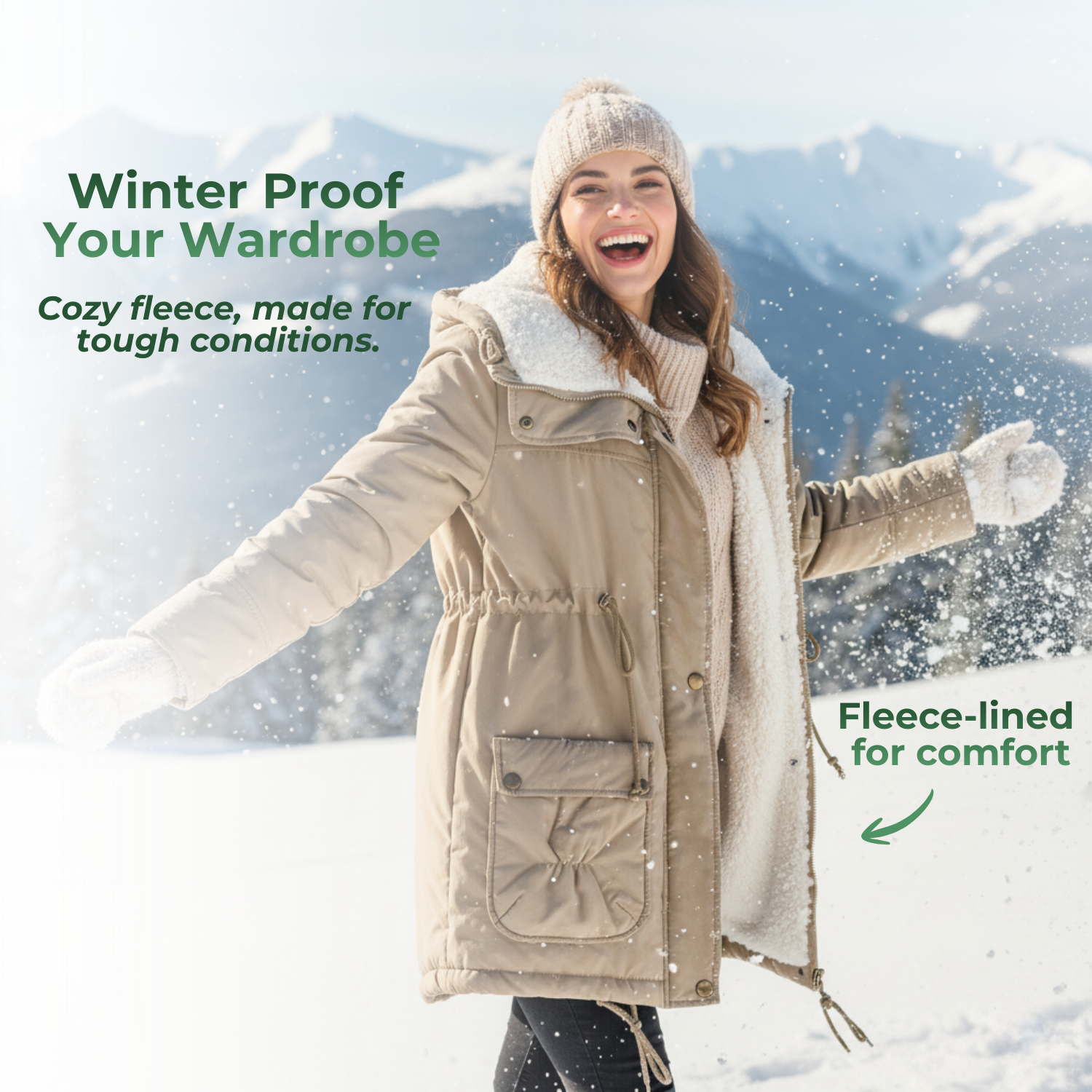 IcePeak™ Women’s Hooded Fleece-Lined Winter Jacket