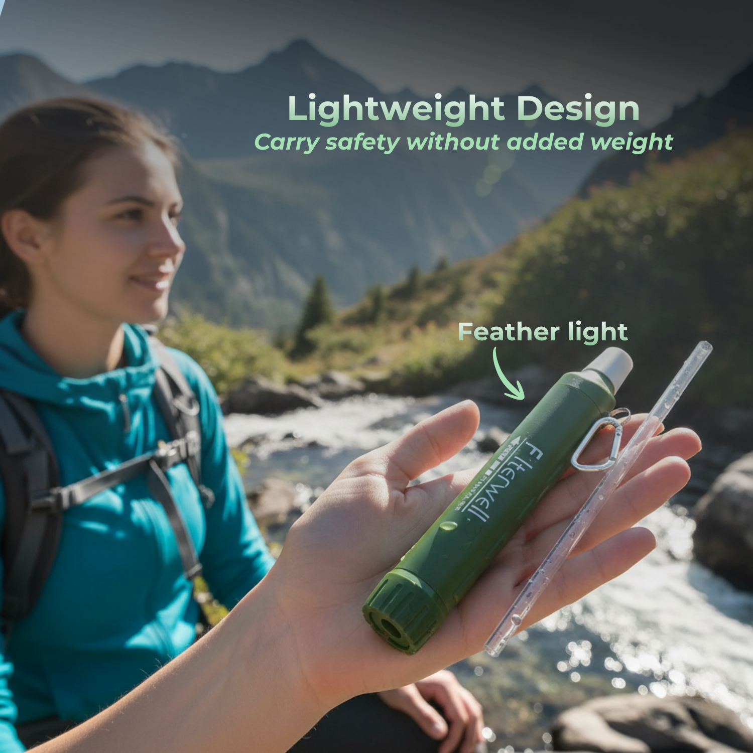 PureFlow™ 4-stufiger persönlicher Wasserfilter Strohhalm