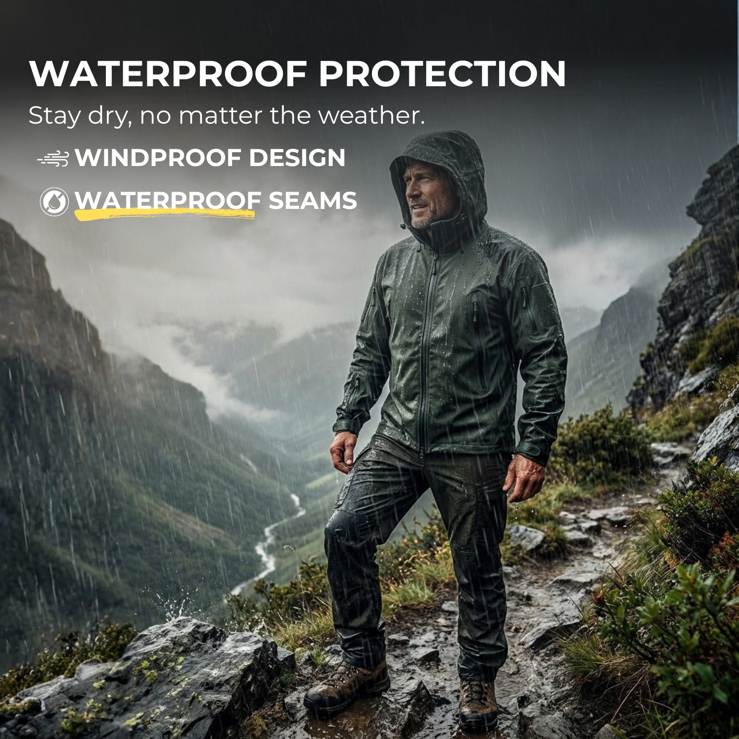 StormGuard™ Men’s Waterproof Hiking Jacket
