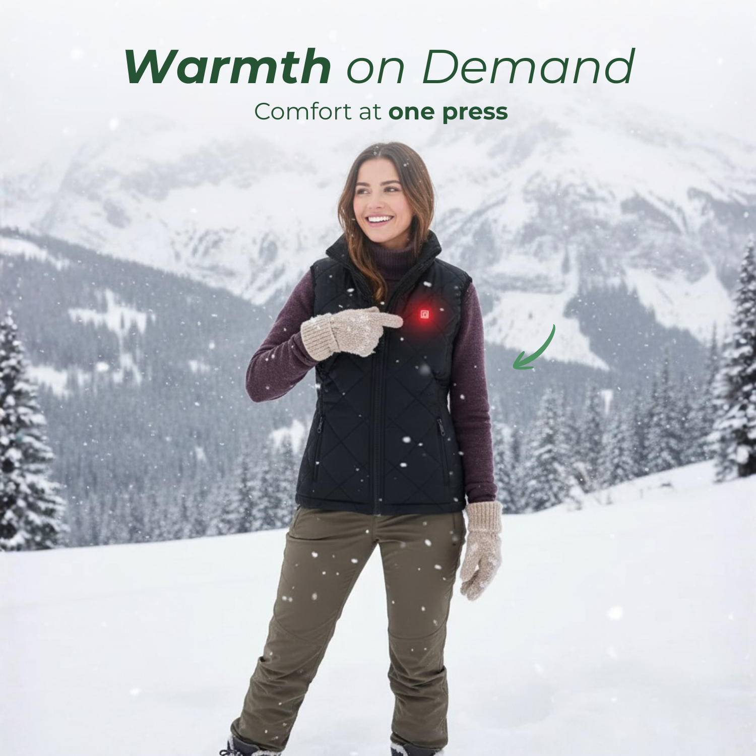 ThermoShield™ Beheizte wasserabweisende Winterweste für Frauen