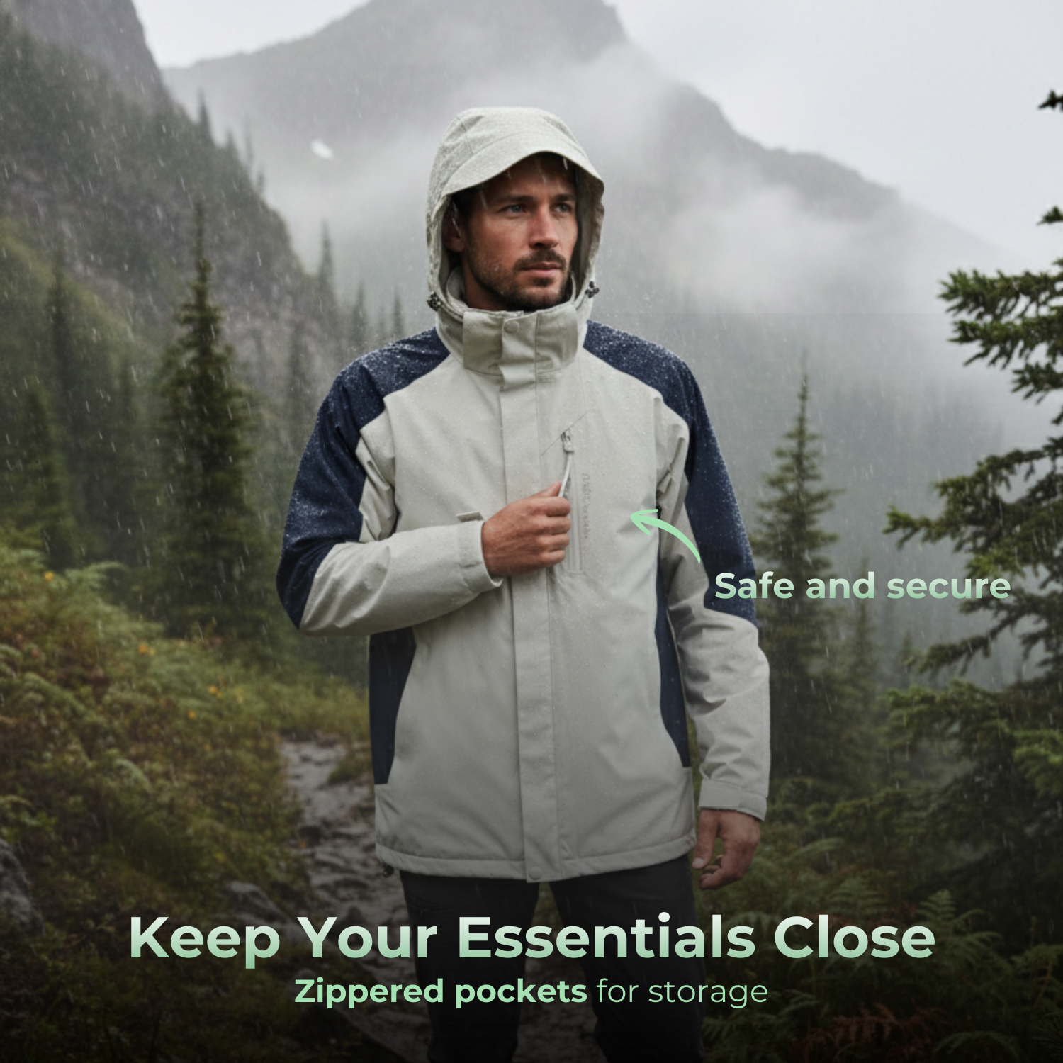 Adventura™ Herren Windproof Wandern Windbreaker Jacke