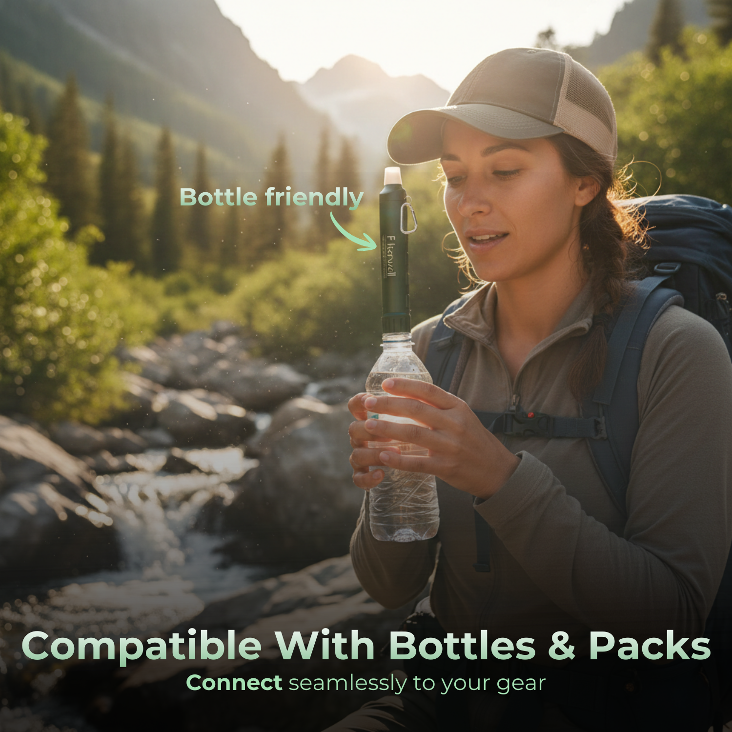 PureFlow™ 4-stufiger persönlicher Wasserfilter Strohhalm