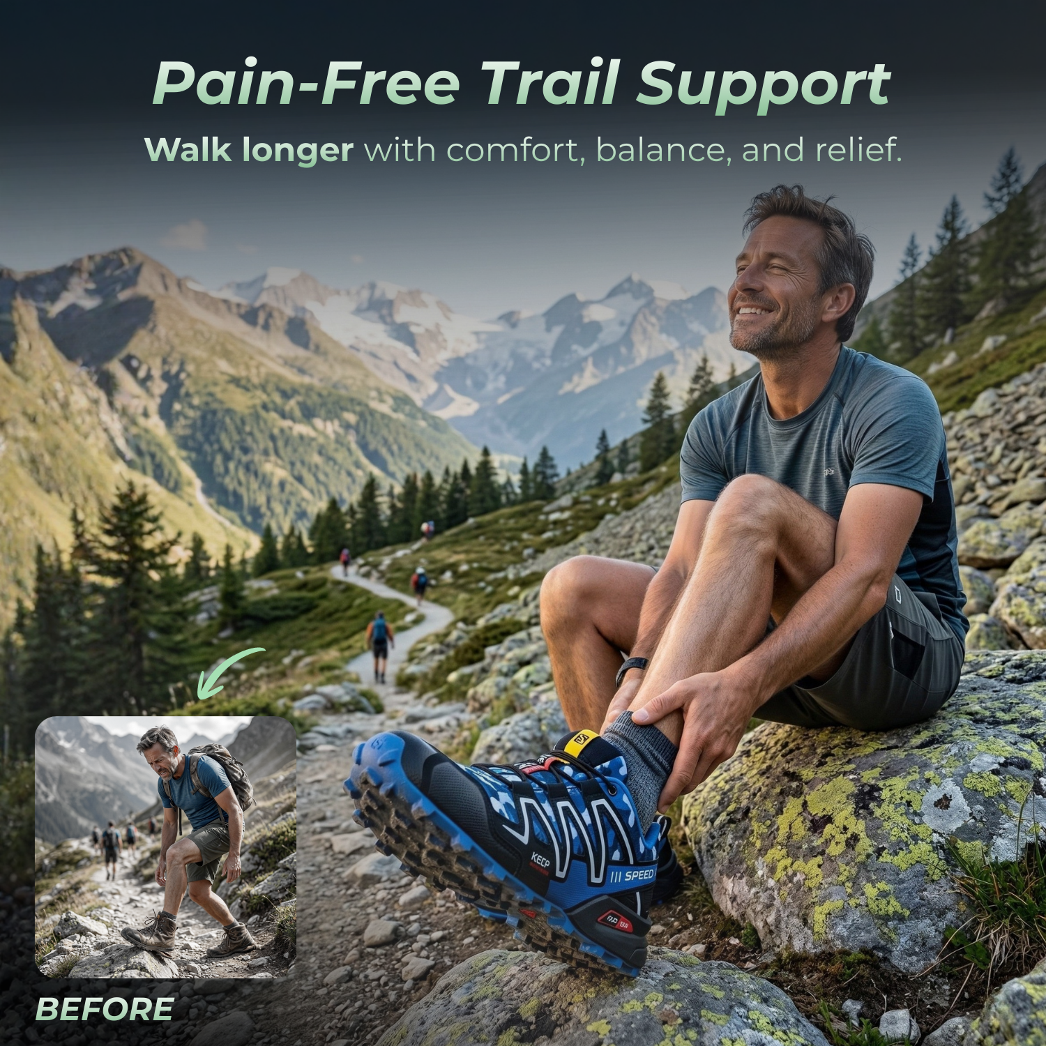 OrthoStride Terrain — Orthopedic Hiking Shoes for Pain-Free Steps & Natural Support (Unisex)