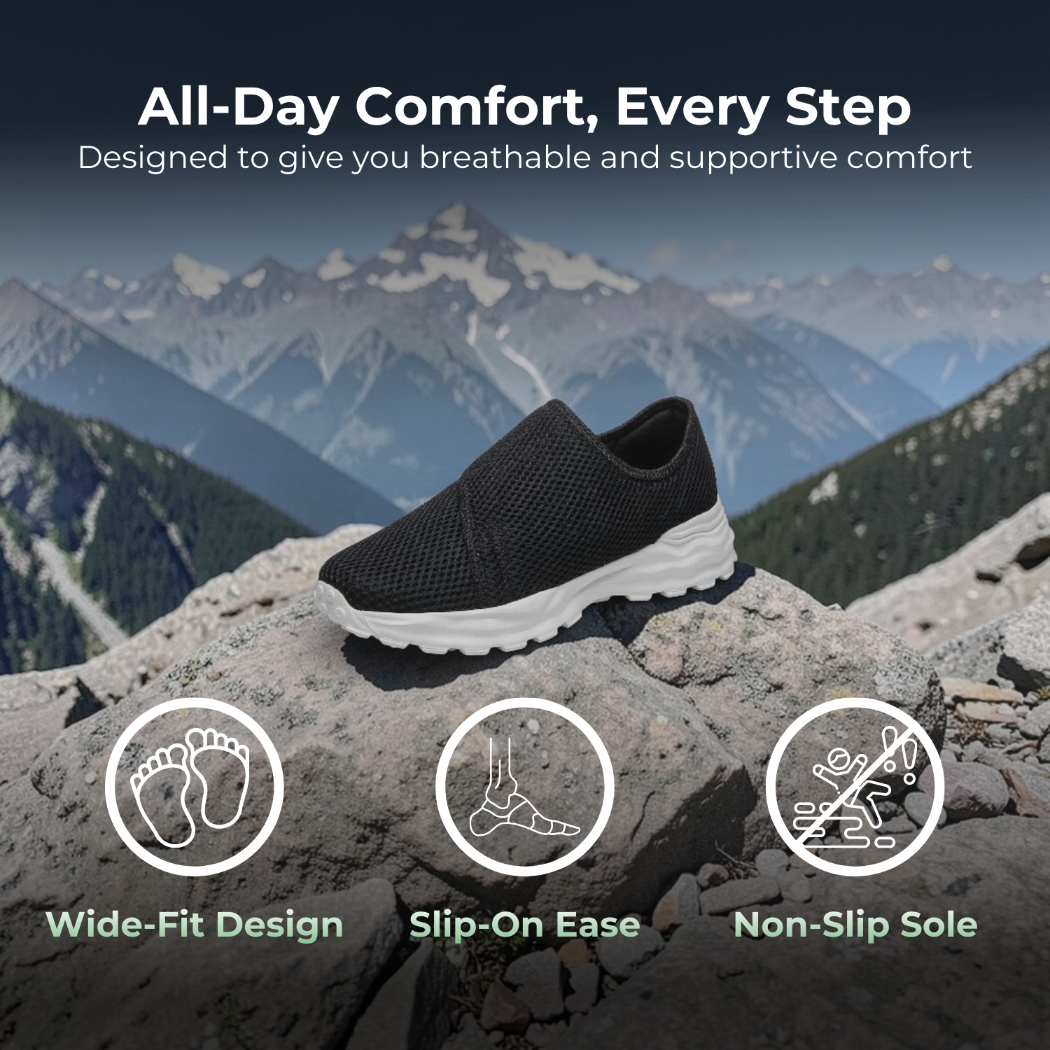 FlexiStep™ Breathable Orthopedic Slip-On Shoes