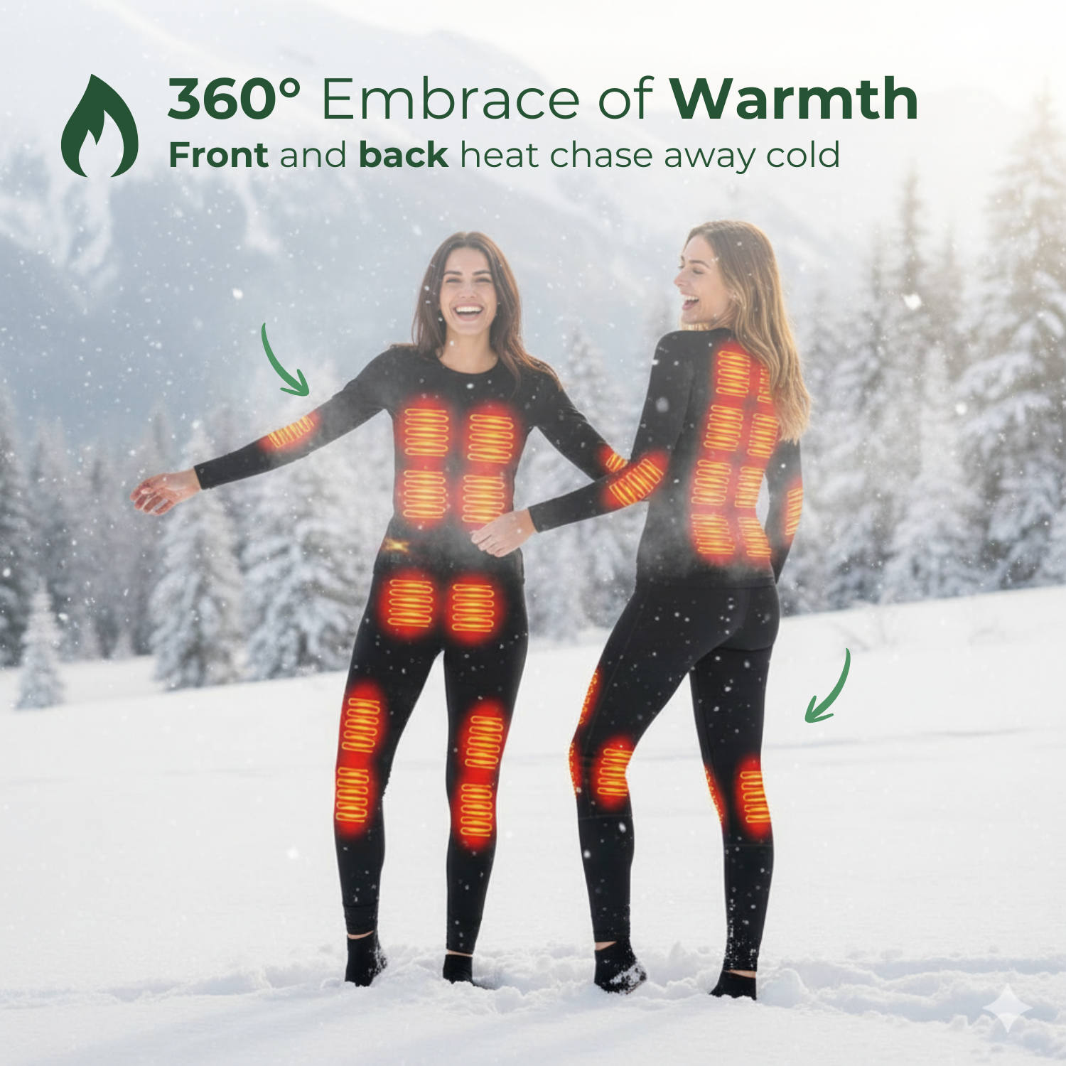 PolarFit™ Beheiztes Winter-Unterwäsche-Set für Frauen