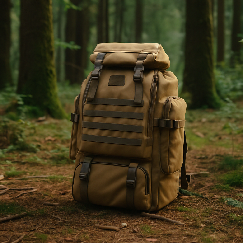 Zaino da trekking impermeabile 80L grande Khaki