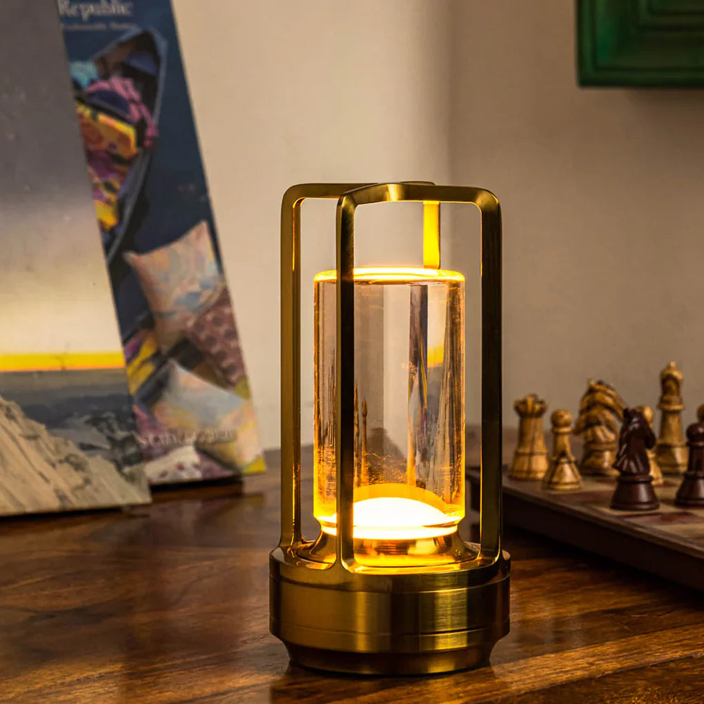 Portable Rechargeable Glass Table Lamp