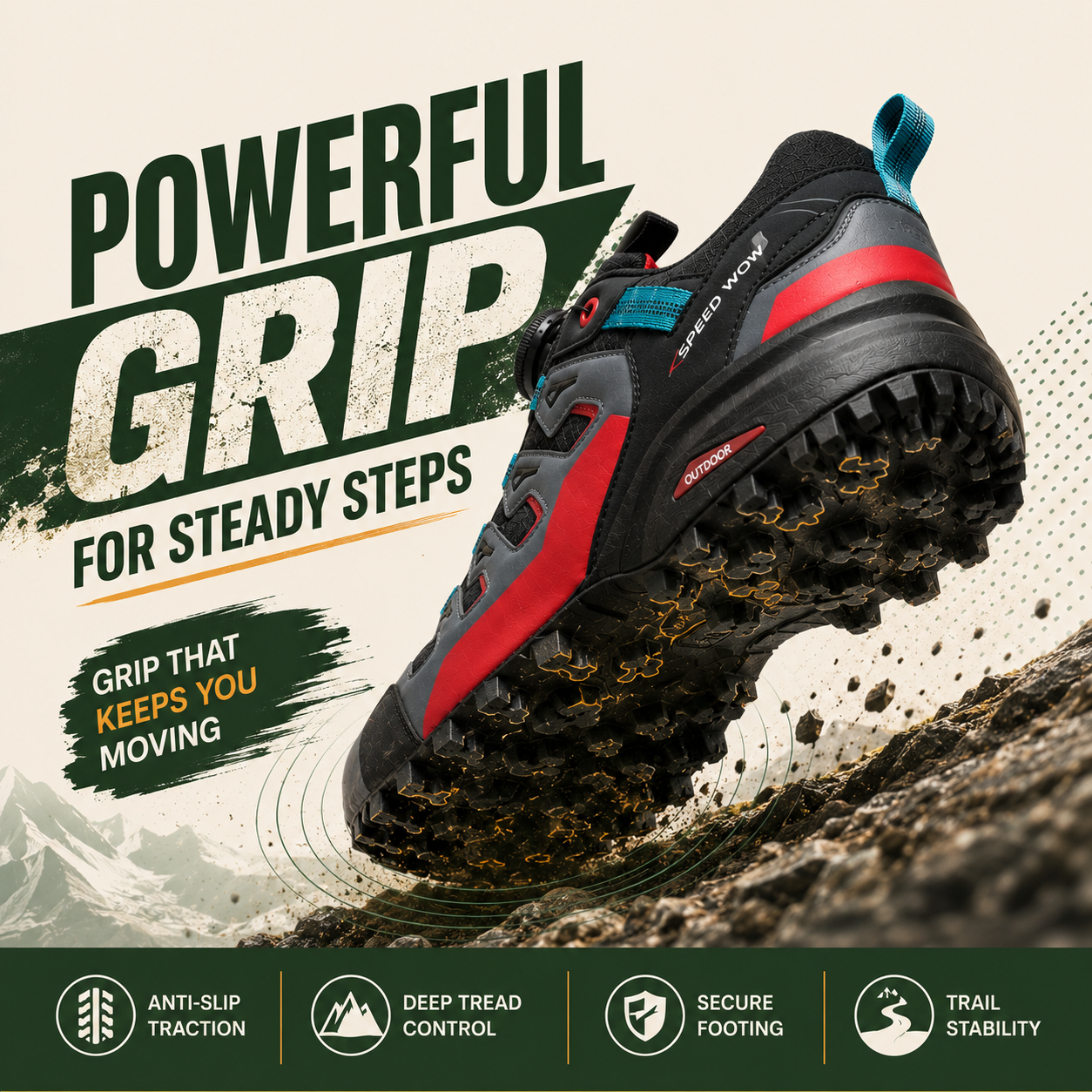 PeakTrail™ Männer stoßdämpfende Outdoor-Wanderschuhe