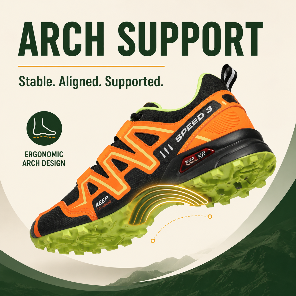 OrthoStride Obsidian — Orthopedic Hiking Shoes for Pain-Free Steps & Natural Support (Unisex)
