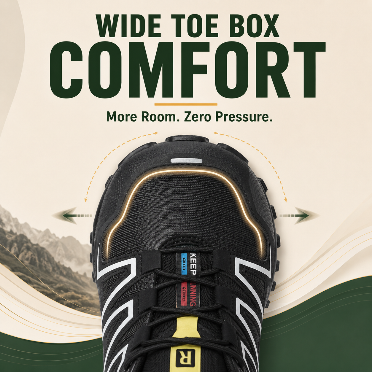OrthoStride Obsidian — Orthopedic Hiking Shoes for Pain-Free Steps & Natural Support (Unisex)