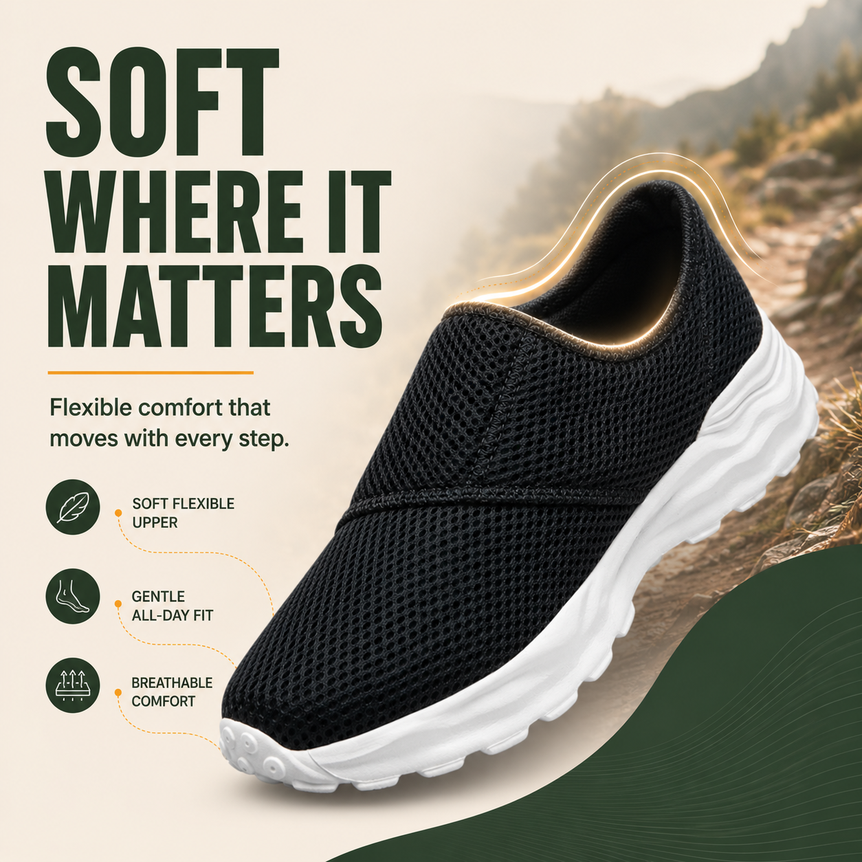 FlexiStep™ Atmungsaktive orthopädische Gleitschuhe
