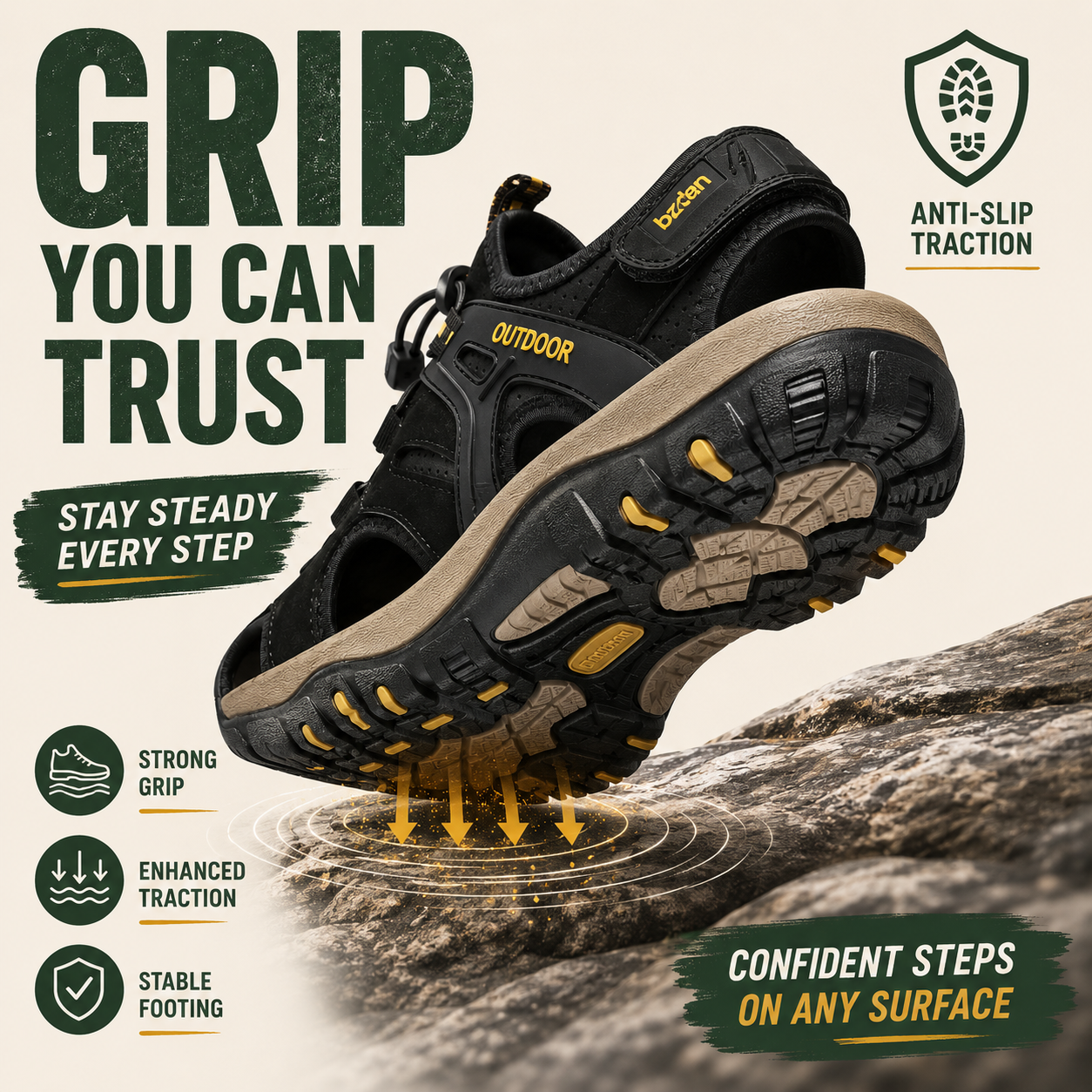 StrideGuard™ Herren-Komfort-Sandalen mit geschlossenem Zehenbereich