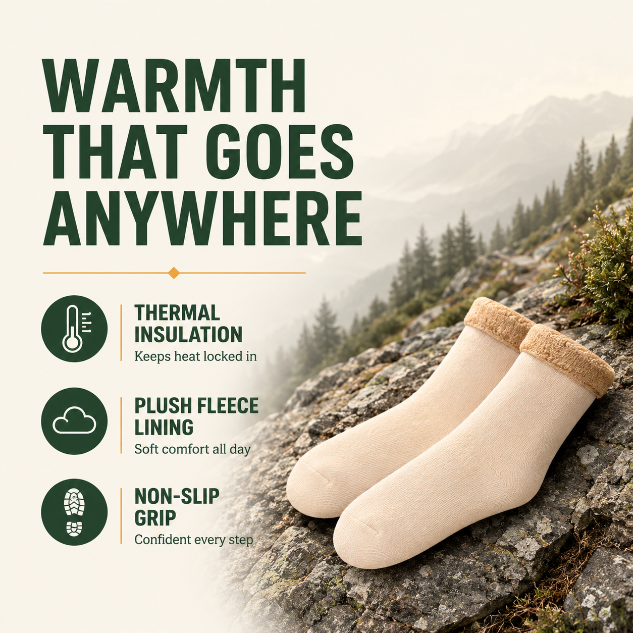 ArcticStep™ Fleece-gefütterte Socken für kaltes Wetter