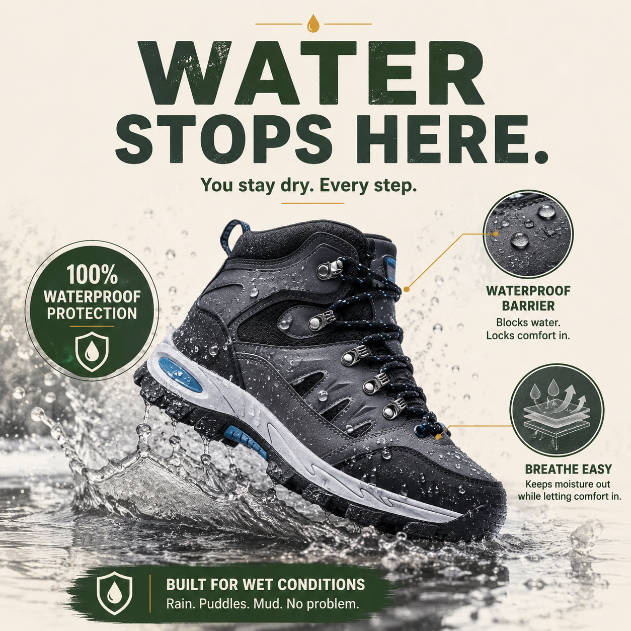 GlacierGrip™ Women’s Ski-Boot Hiking & Trekking Boots