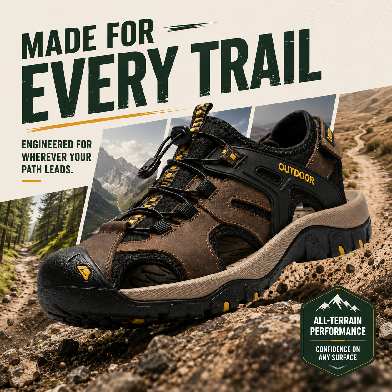 StrideGuard™ Herren-Komfort-Sandalen mit geschlossenem Zehenbereich