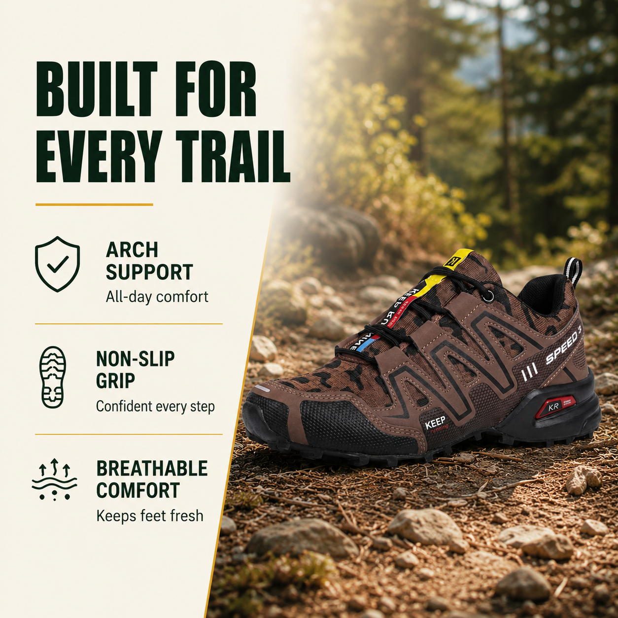 OrthoStride Terrain — Orthopedic Hiking Shoes for Pain-Free Steps & Natural Support (Unisex)