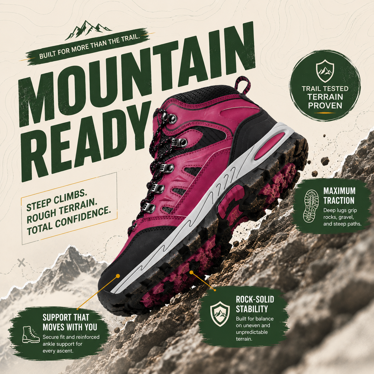 GlacierGrip™ Women’s Ski-Boot Hiking & Trekking Boots
