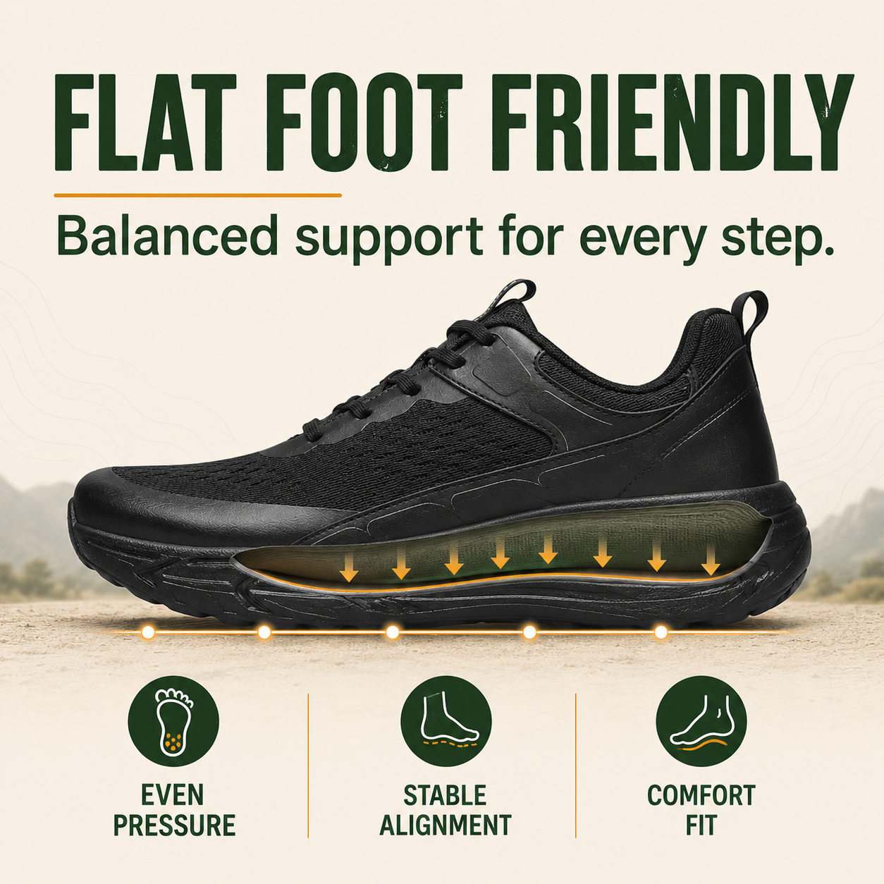StrideEase™ Men’s Wide-Toe Orthopedic Walking Shoes