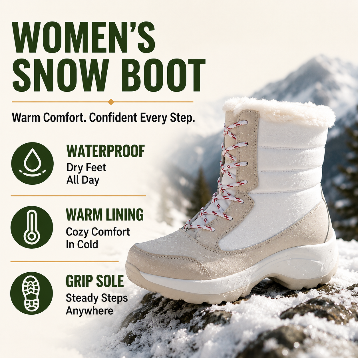 FrostHaven™ Women’s Waterproof Snow Boots