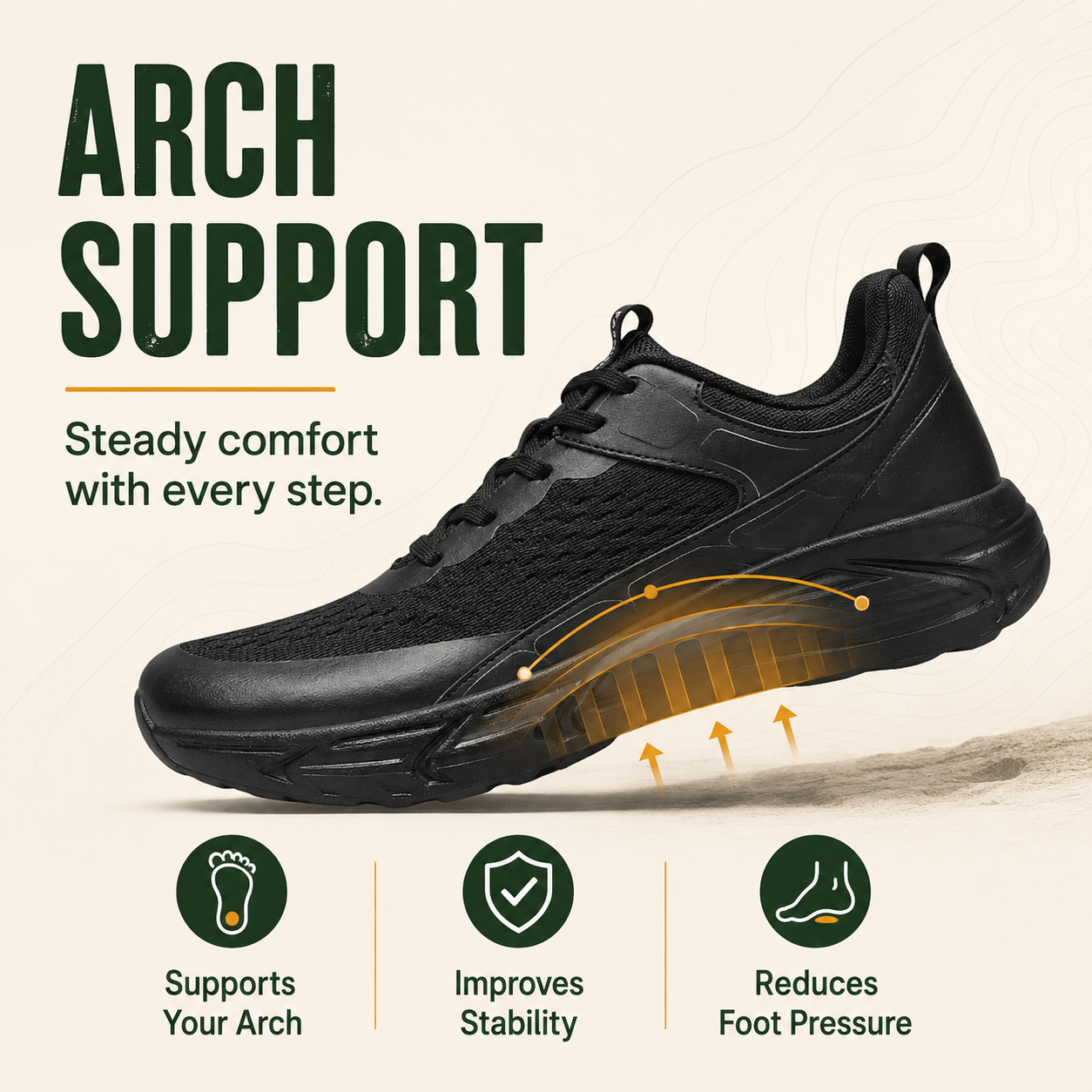 StrideEase™ Men’s Wide-Toe Orthopedic Walking Shoes