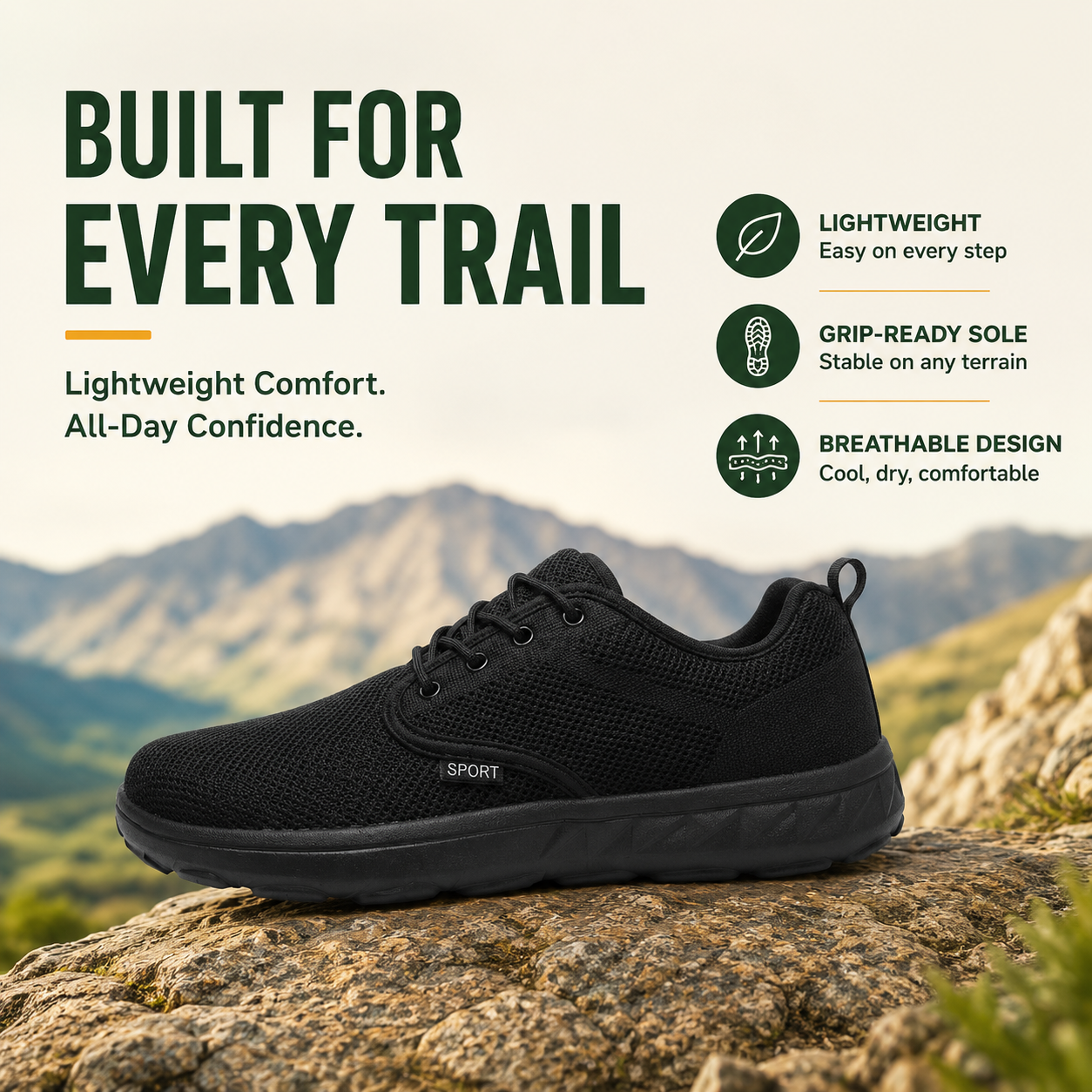SummitEase™ Orthopädische Herren-Weitzehen-Wanderschuhe