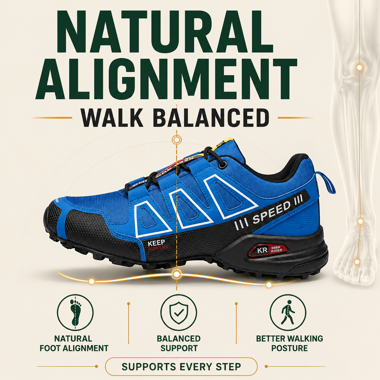 OrthoStride Original — Orthopedic Hiking Shoes for Pain-Free Steps & Natural Support (Unisex)