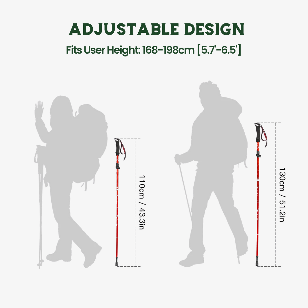 HikePole Pro - Foldable Lightweight Hiking Pole with Built-in Survival Features