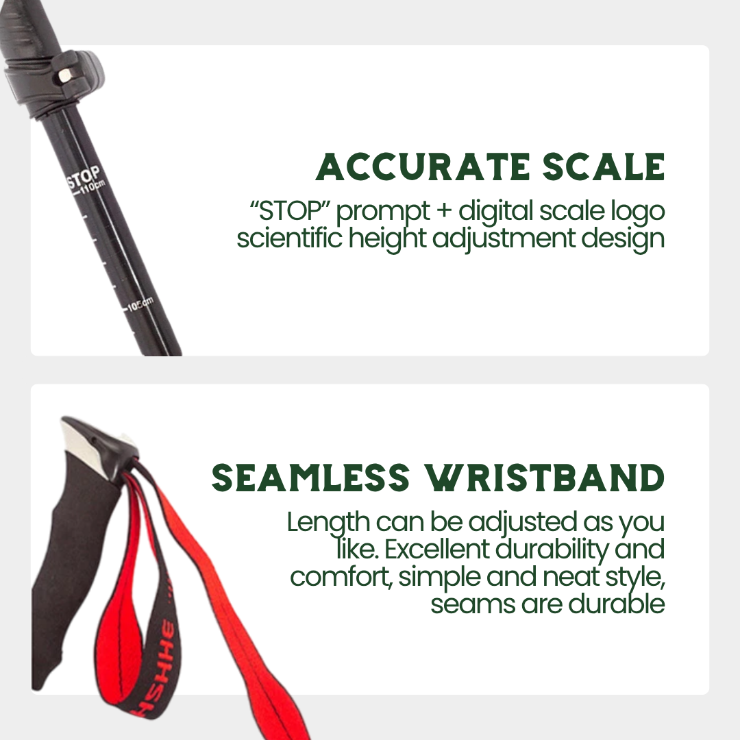 HikePole Pro - Foldable Lightweight Hiking Pole with Built-in Survival Features