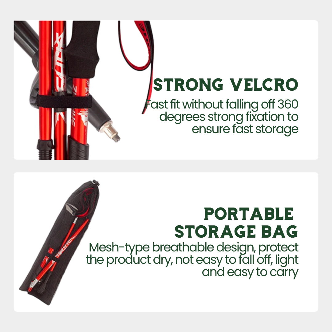 HikePole Pro - Foldable Lightweight Hiking Pole with Built-in Survival Features