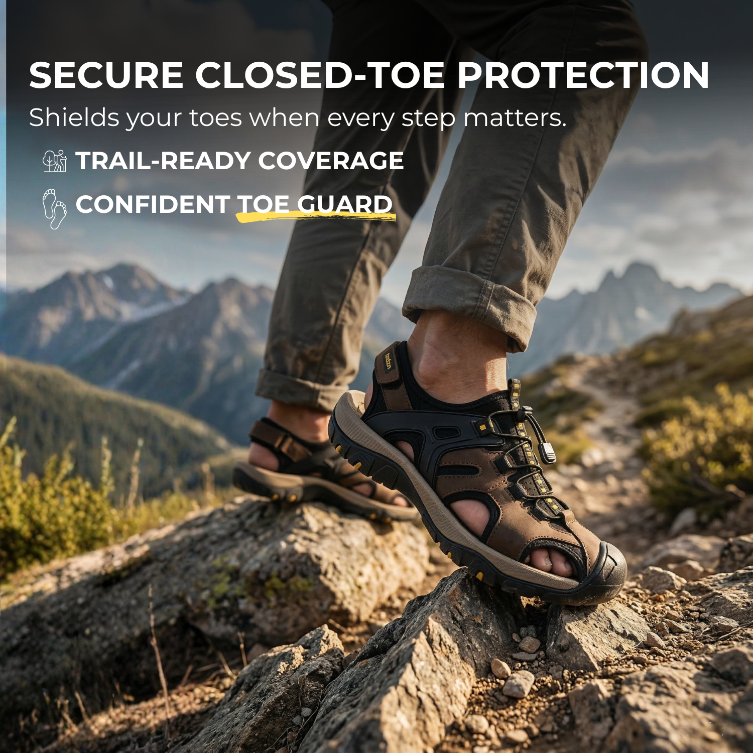 StrideGuard™ Men’s Closed-Toe Orthopedic Sandals