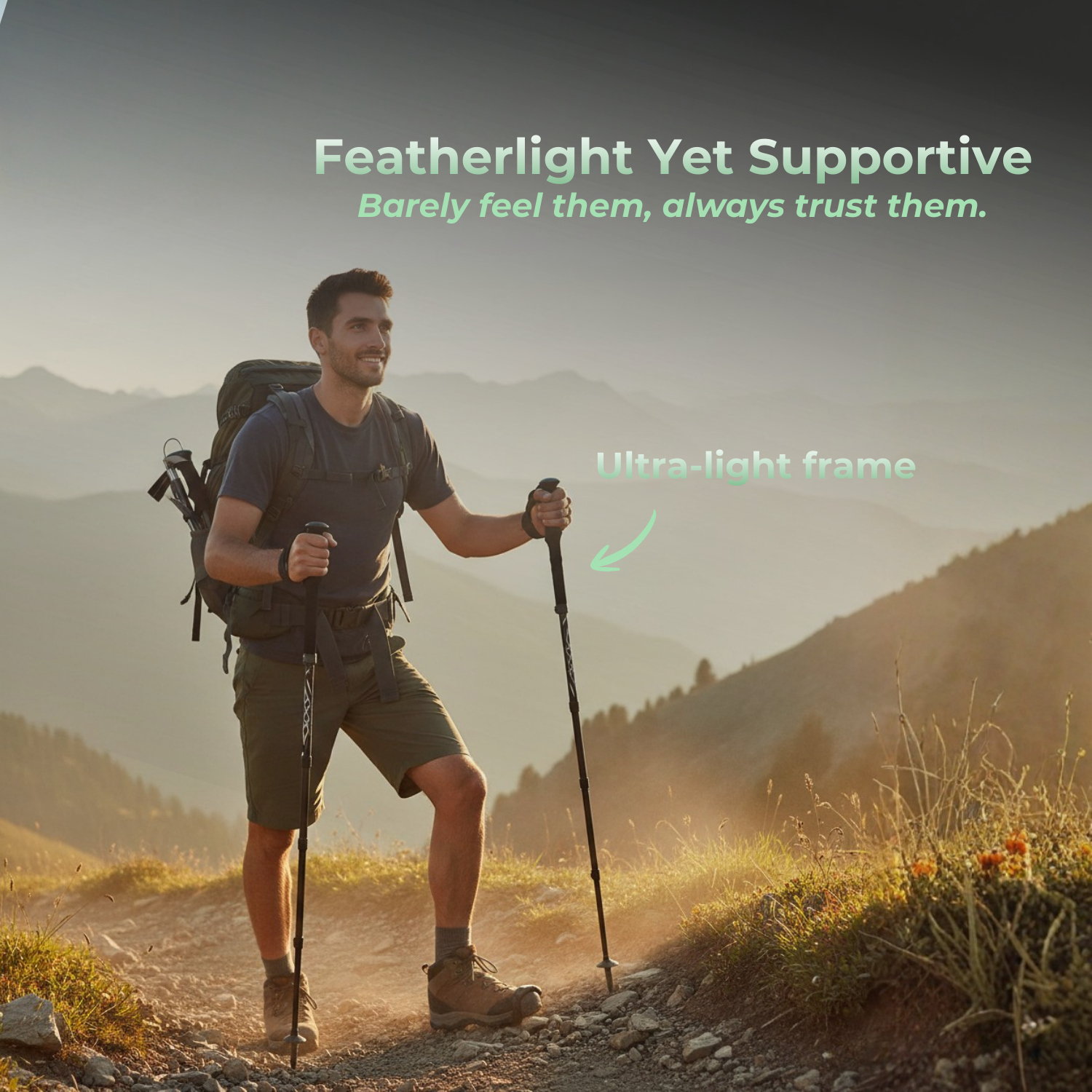 SummitStride™ Lightweight 7075 Aluminum Folding Hiking Stick