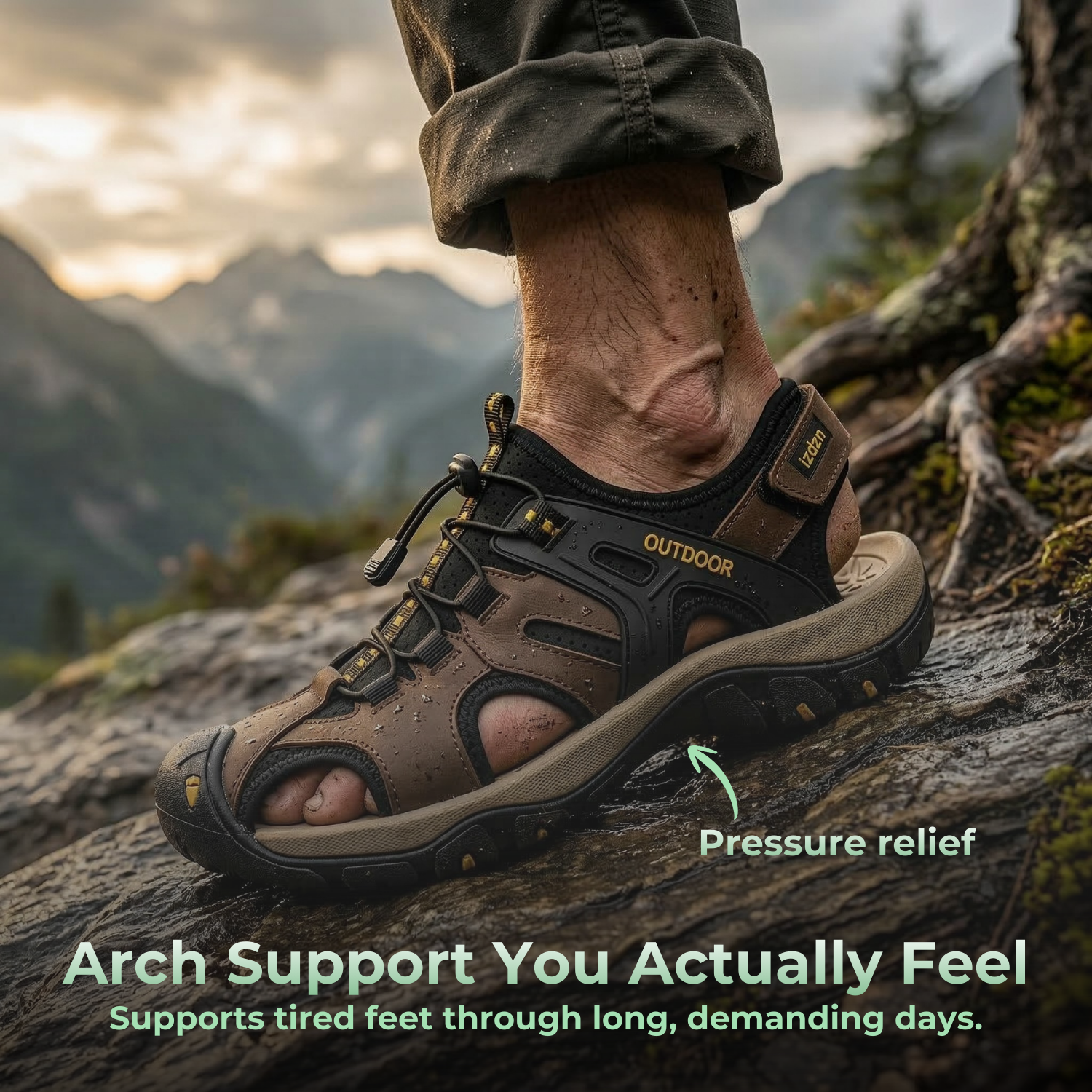 StrideGuard™ Men’s Closed-Toe Orthopedic Sandals