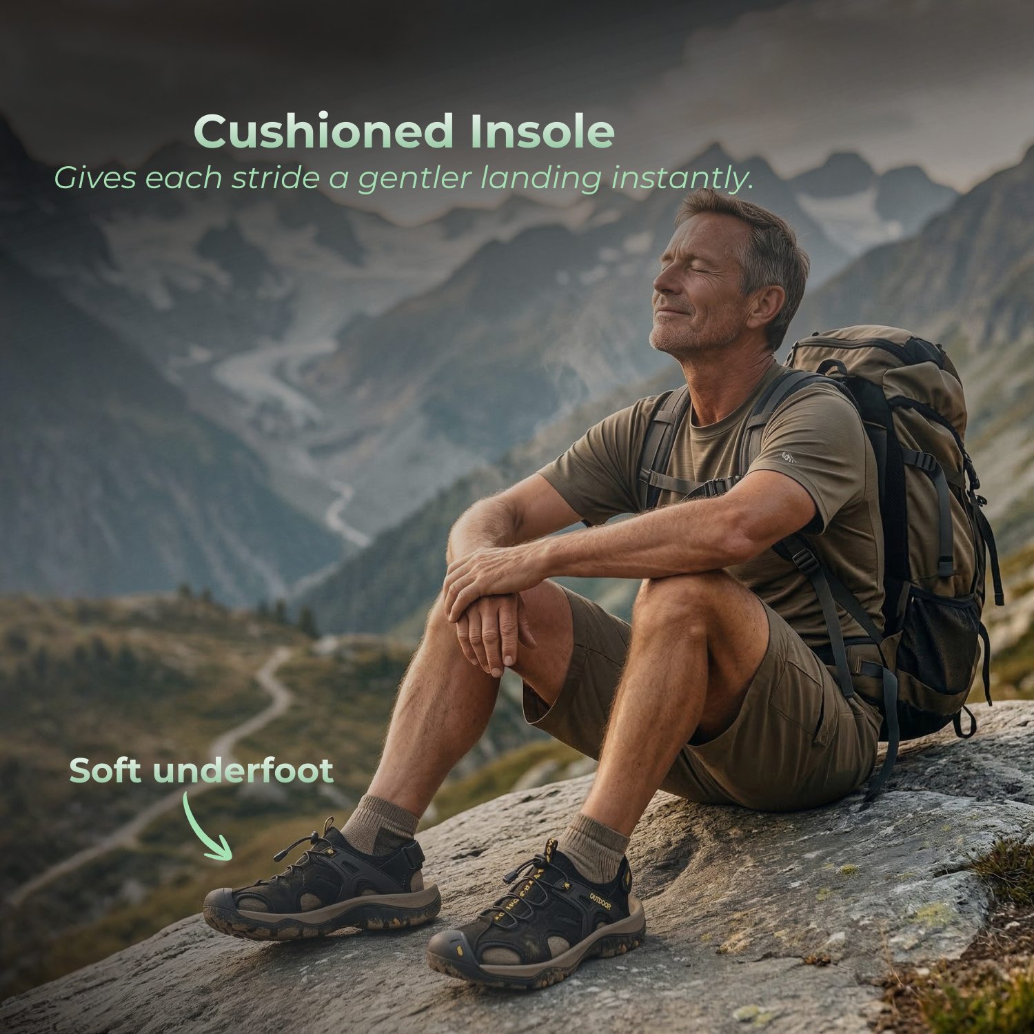 StrideGuard™ Men’s Closed-Toe Orthopedic Sandals