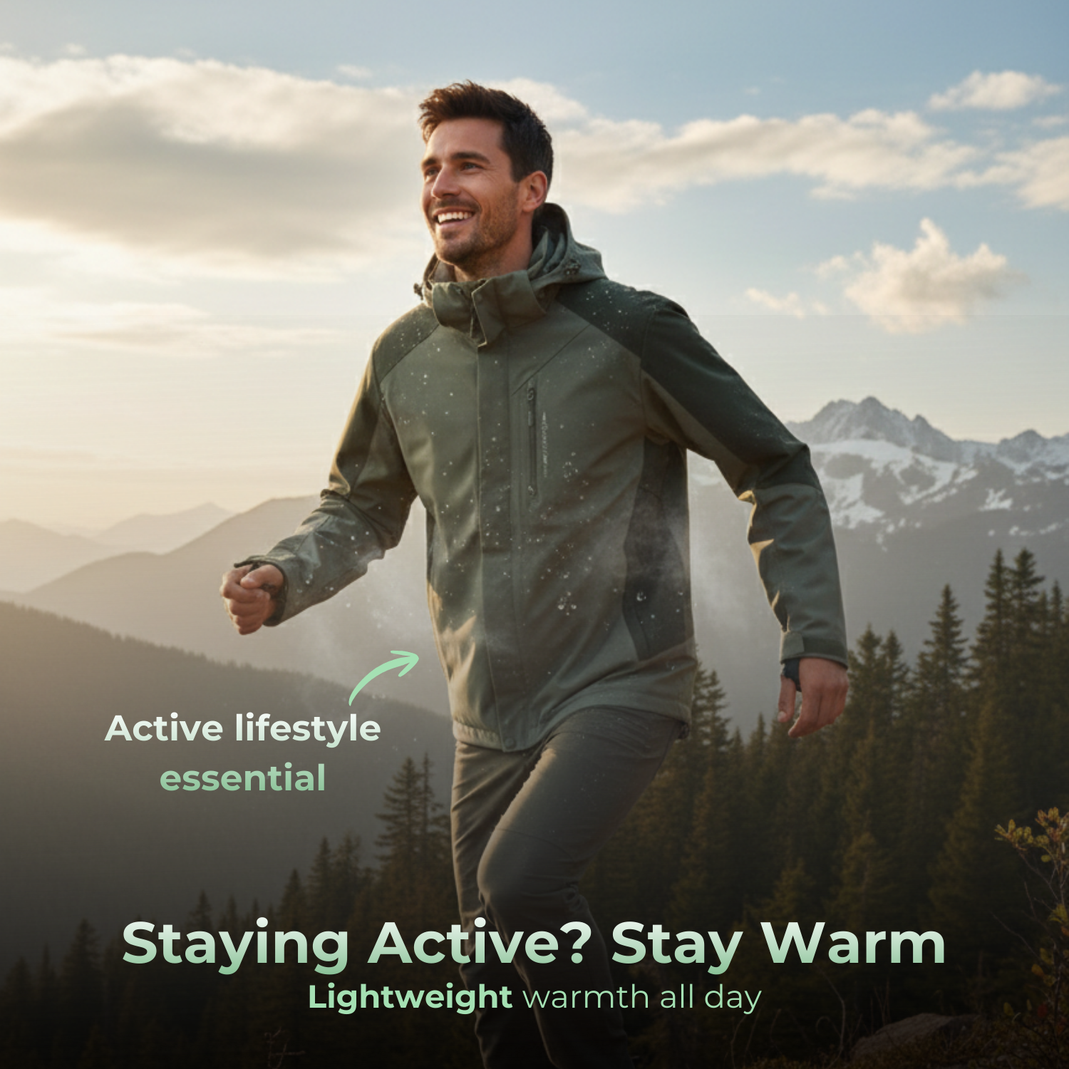 Adventura™ Herren Windproof Wandern Windbreaker Jacke