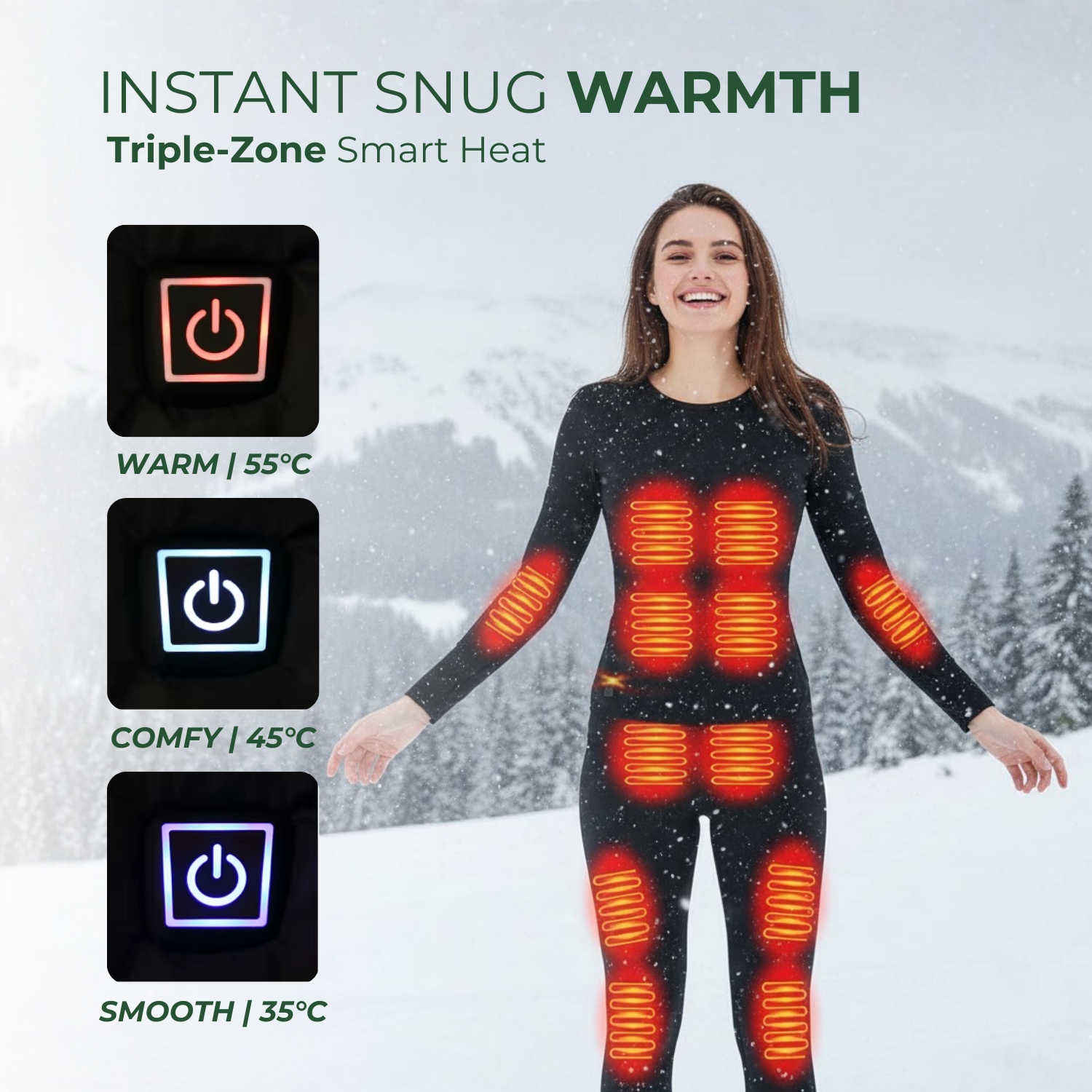 PolarFit™ Beheiztes Winter-Unterwäsche-Set für Frauen